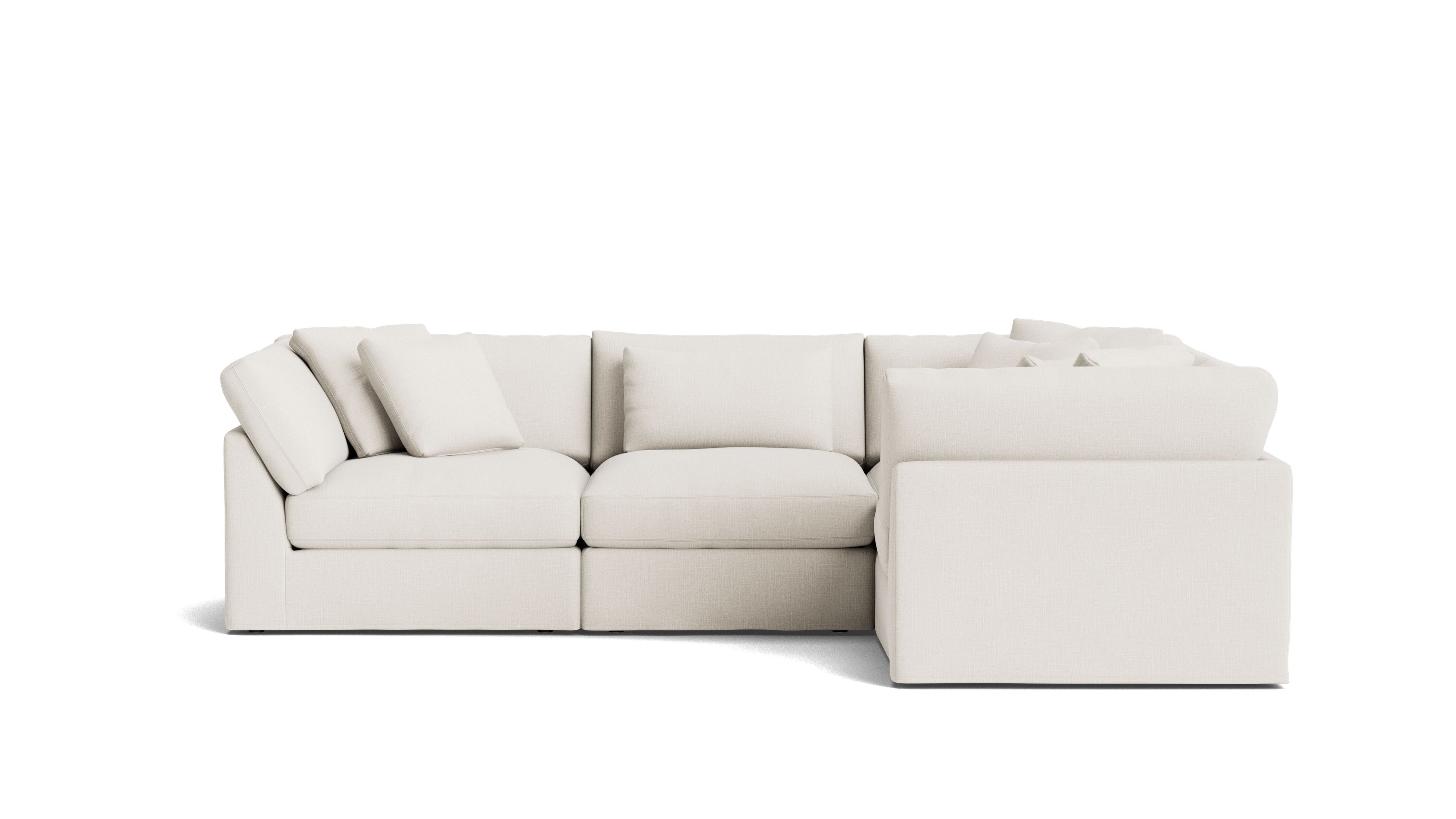Get Together™ 4-Piece Modular Sectional Closed, Large, Cream Linen