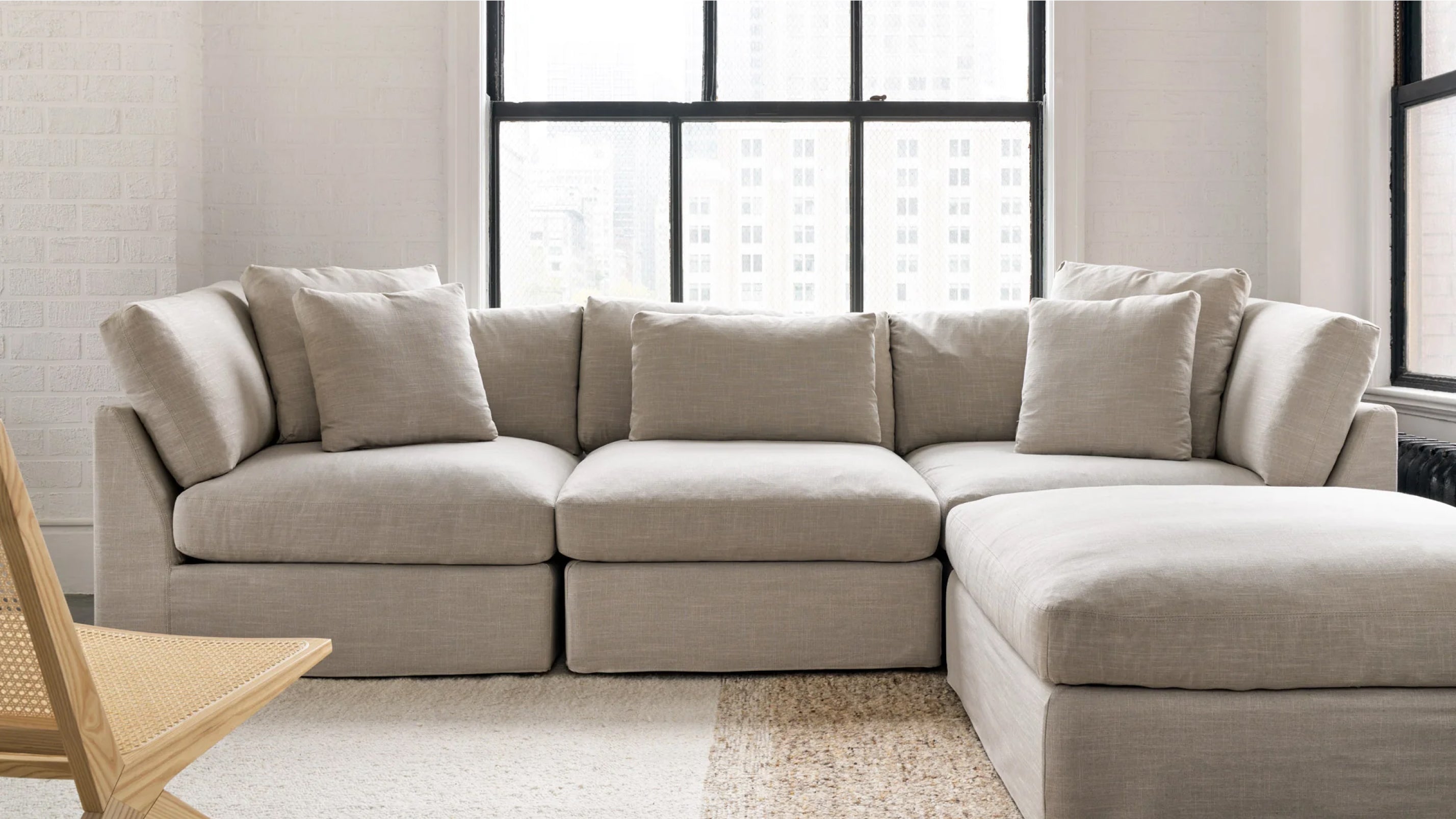 Get Together™ 4-Piece Modular Sectional Closed, Large, Light Pebble