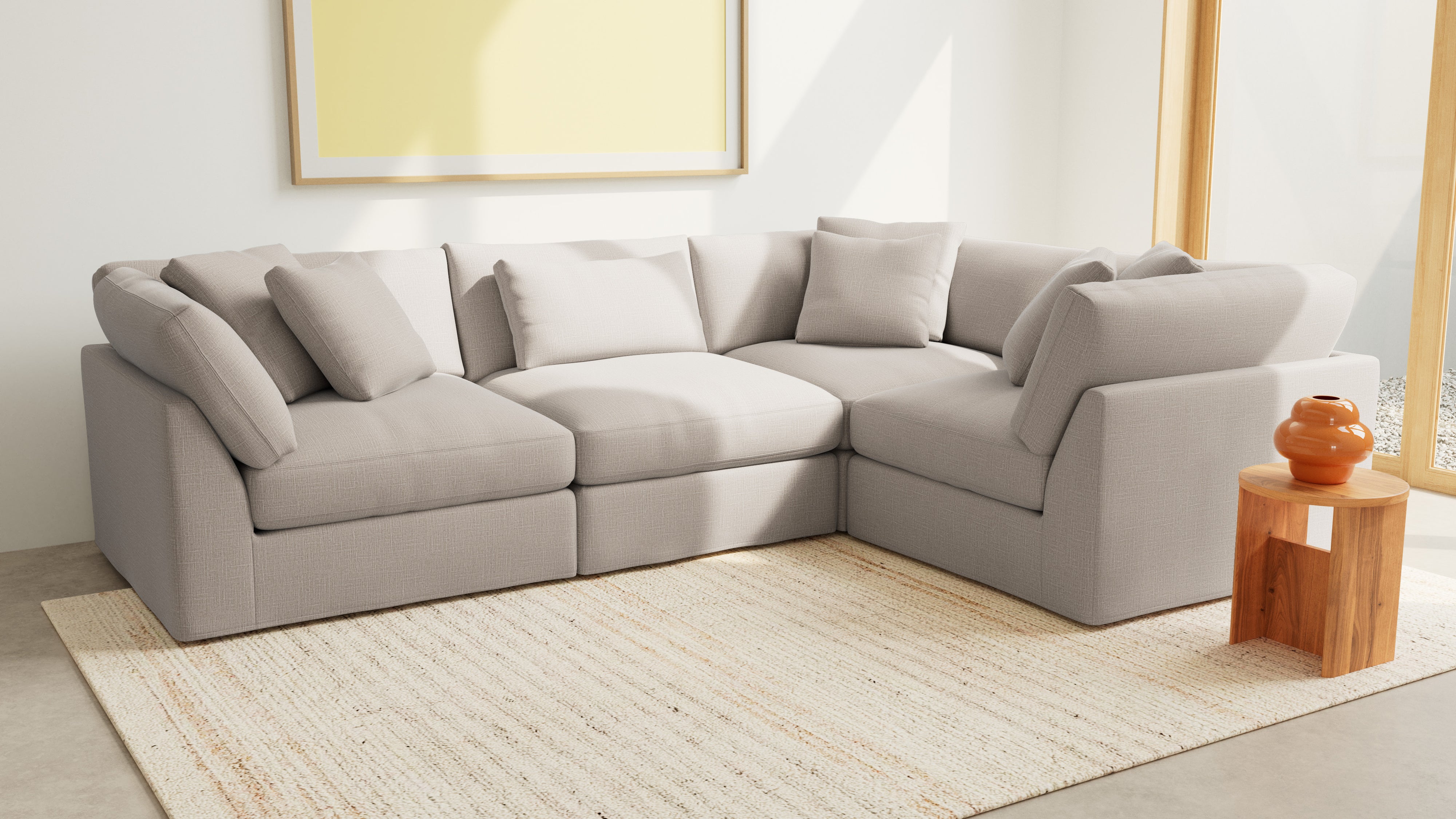 Get Together™ 4-Piece Modular Sectional Closed, Large, Light Pebble