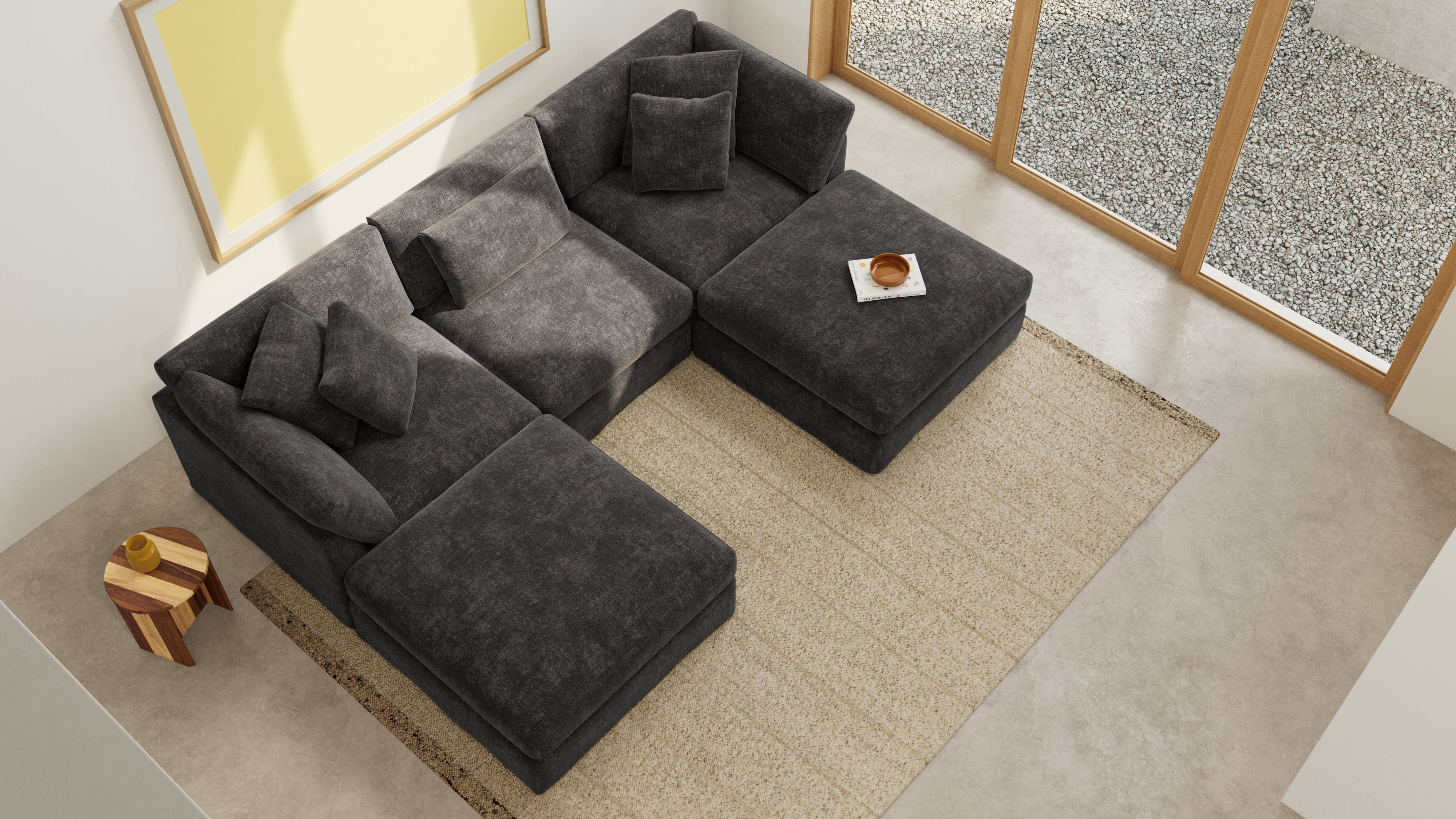 Get Together™ 5 - Piece Modular U - Shaped Sectional, Large, Truffle - Sundays CompanySEC-YJ-041-003