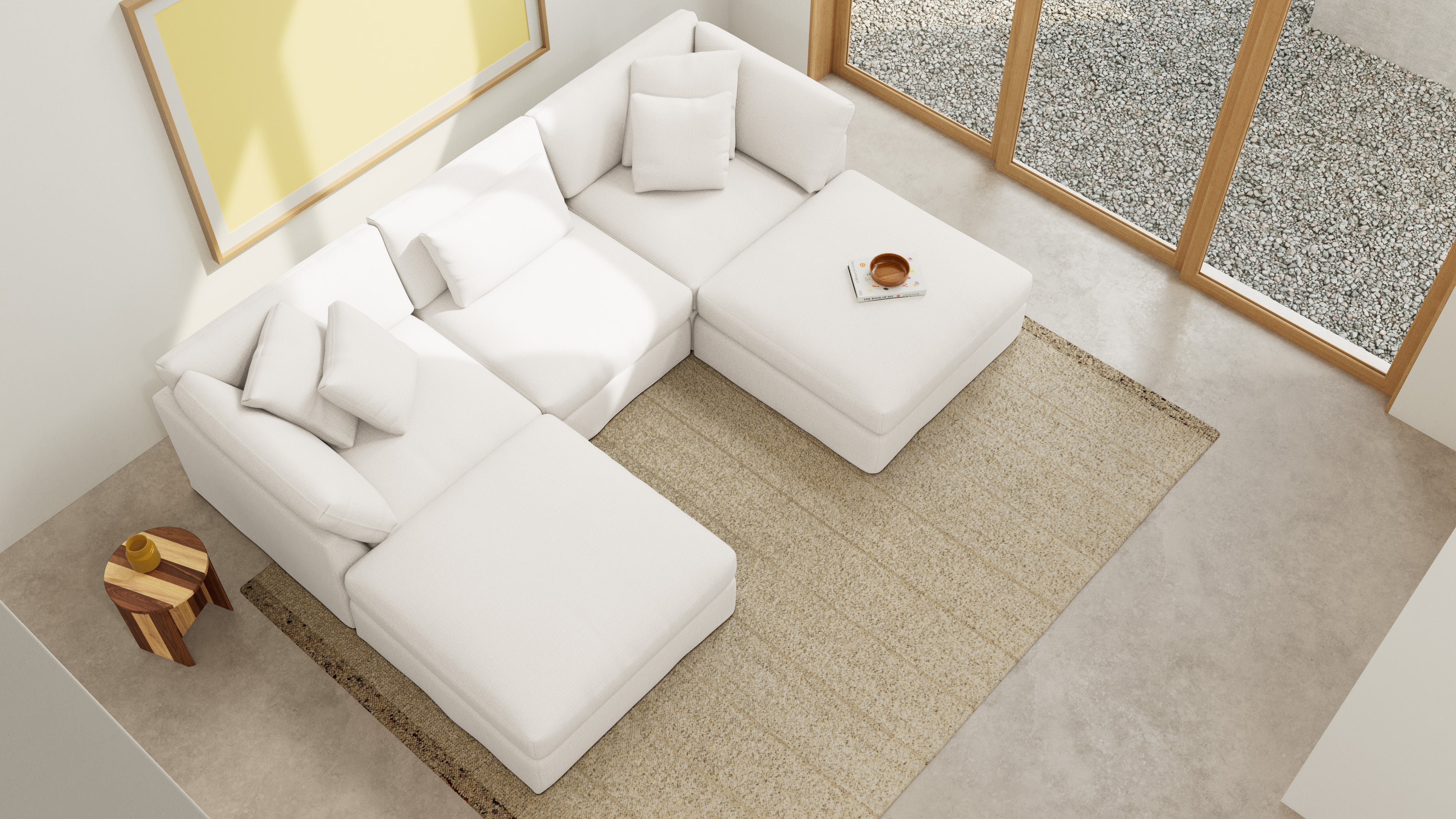 Get Together™ 5-Piece Modular U-Shaped Sectional, Large, Cream Linen