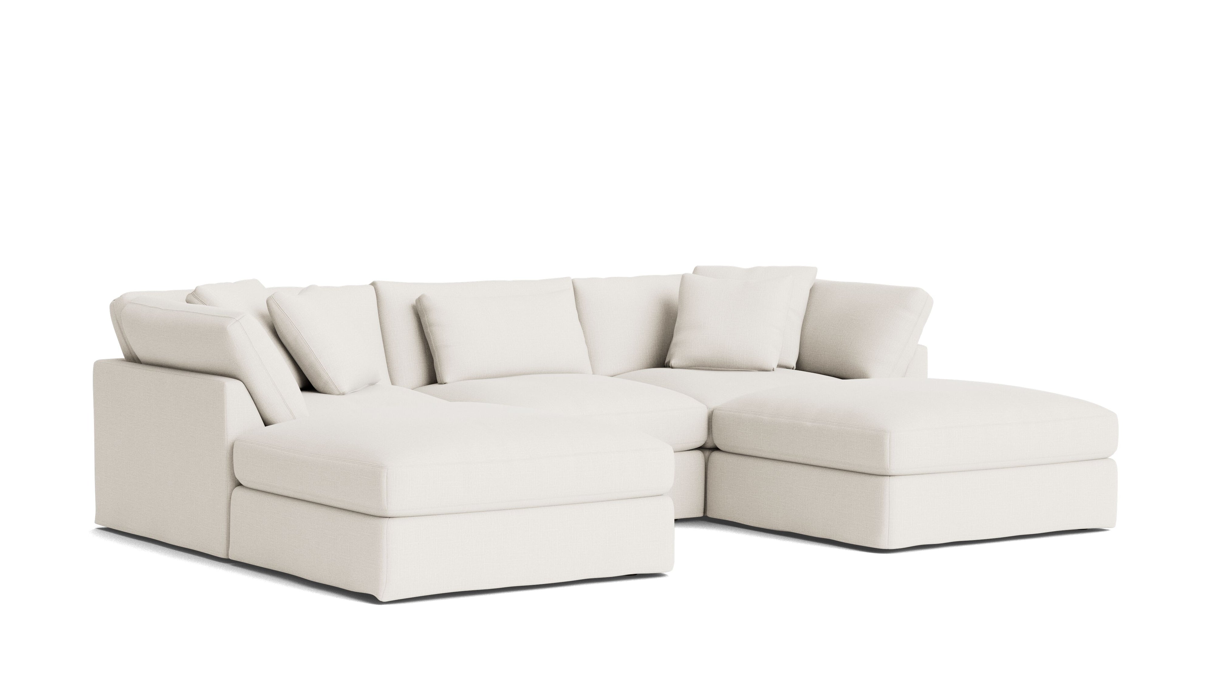 Get Together™ 5 - Piece Modular U - Shaped Sectional, Large, Cream Linen - Sundays CompanySEC-YJ-041-018