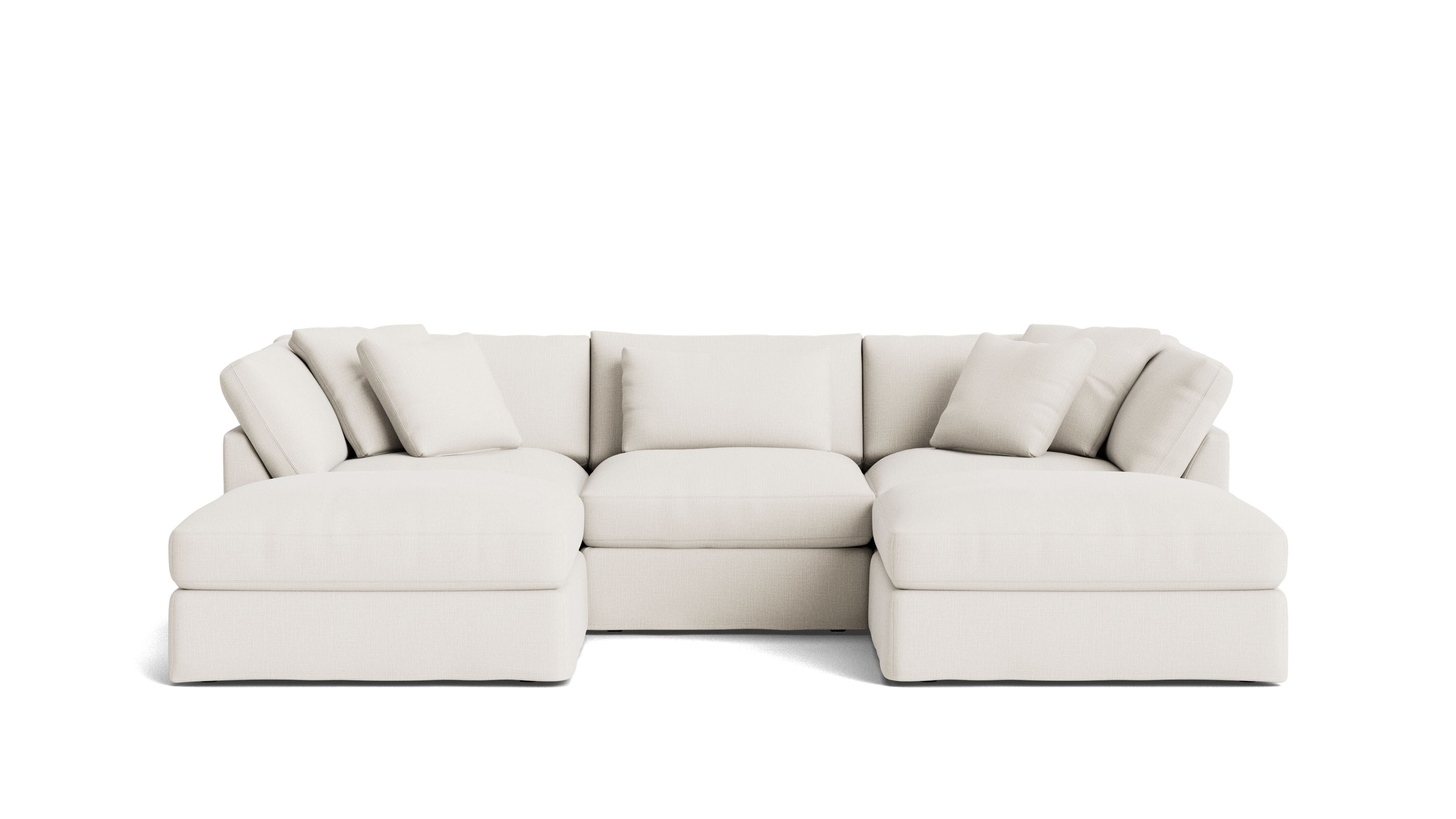 Get Together™ 5-Piece Modular U-Shaped Sectional, Large, Cream Linen