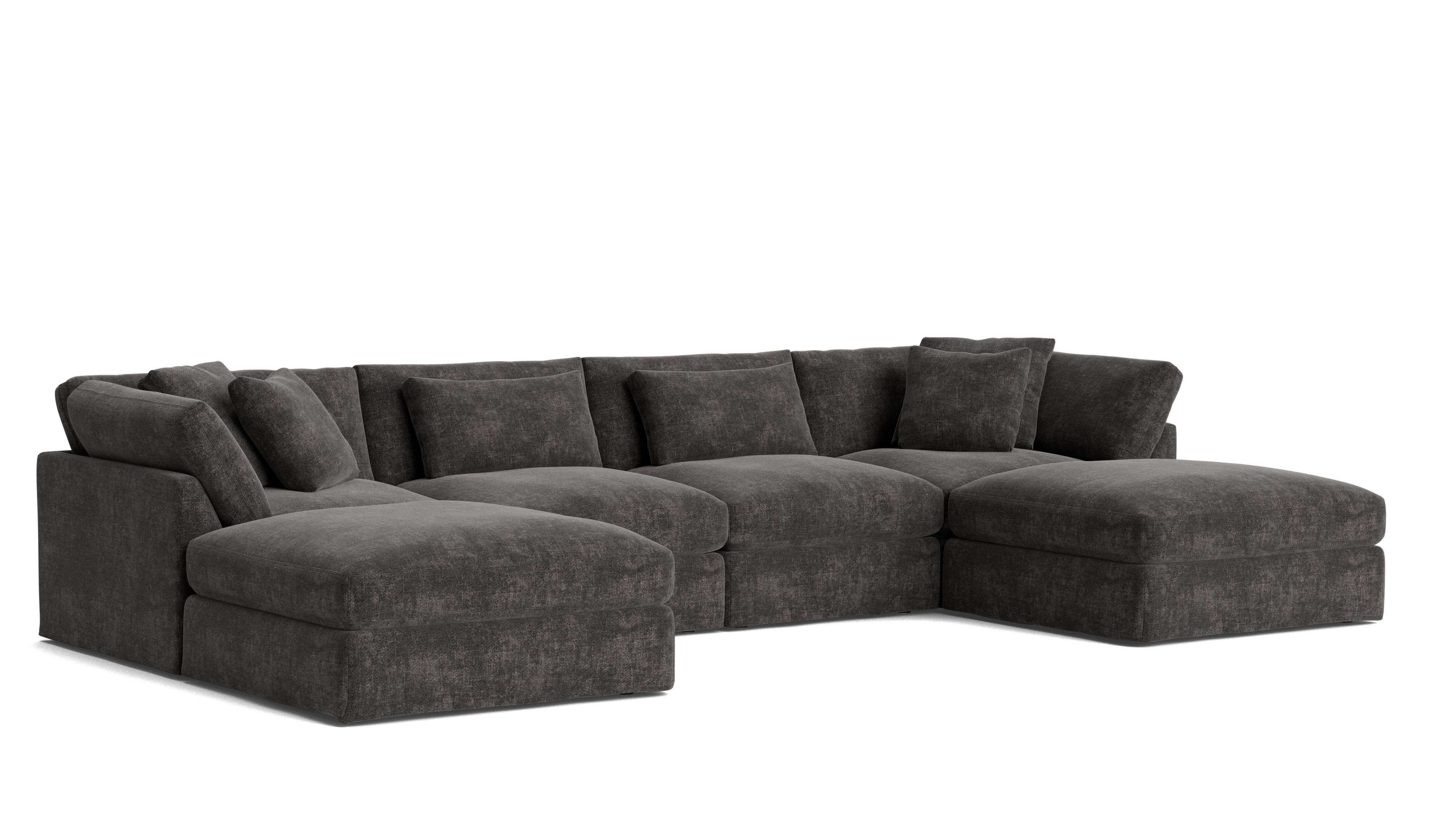 Get Together™ 6 - Piece Modular U - Shaped Sectional, Large, Truffle - Sundays CompanySEC-YJ-042-003
