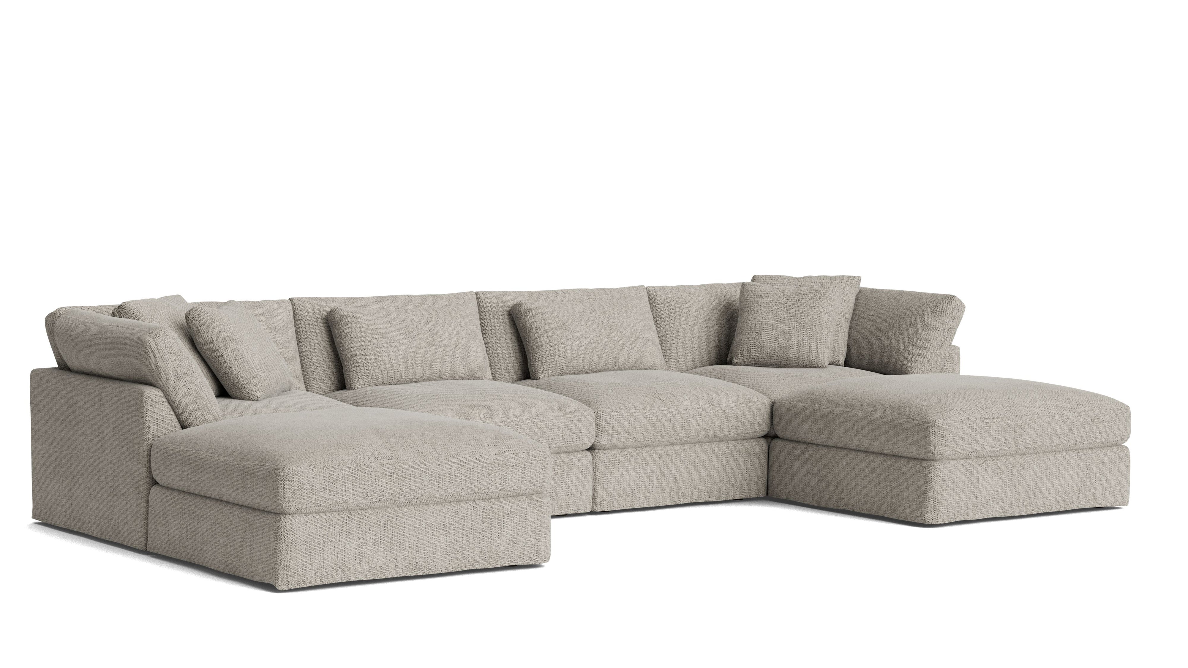 Get Together™ 6 - Piece Modular U - Shaped Sectional, Large, Oatmeal - Sundays CompanySEC-YJ-042-007
