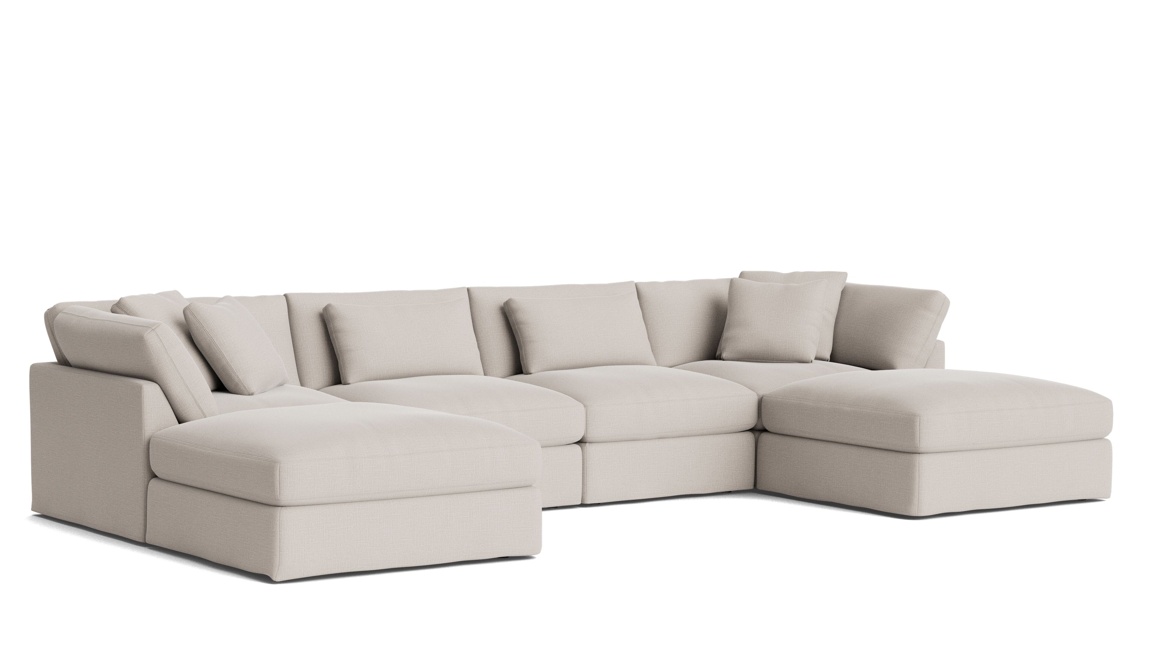 Get Together™ 6 - Piece Modular U - Shaped Sectional, Large, Clay - Sundays CompanySEC-YJ-042-015