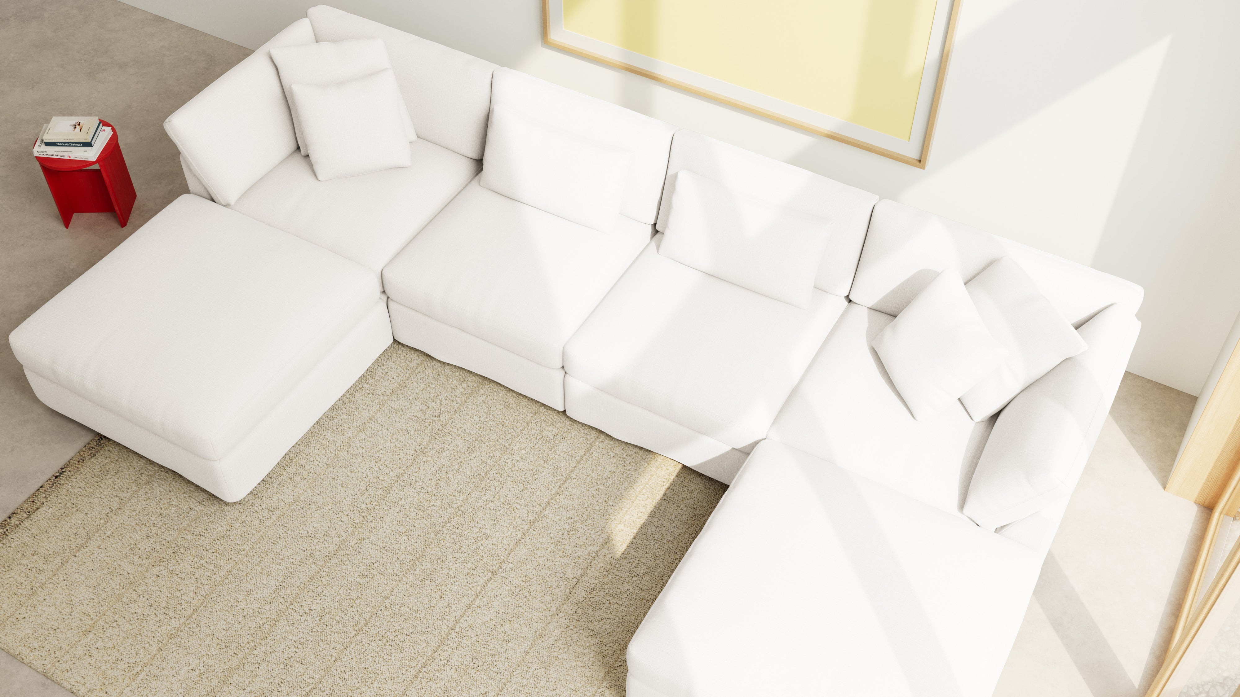 Get Together™ 6-Piece Modular U-Shaped Sectional, Large, Cream Linen