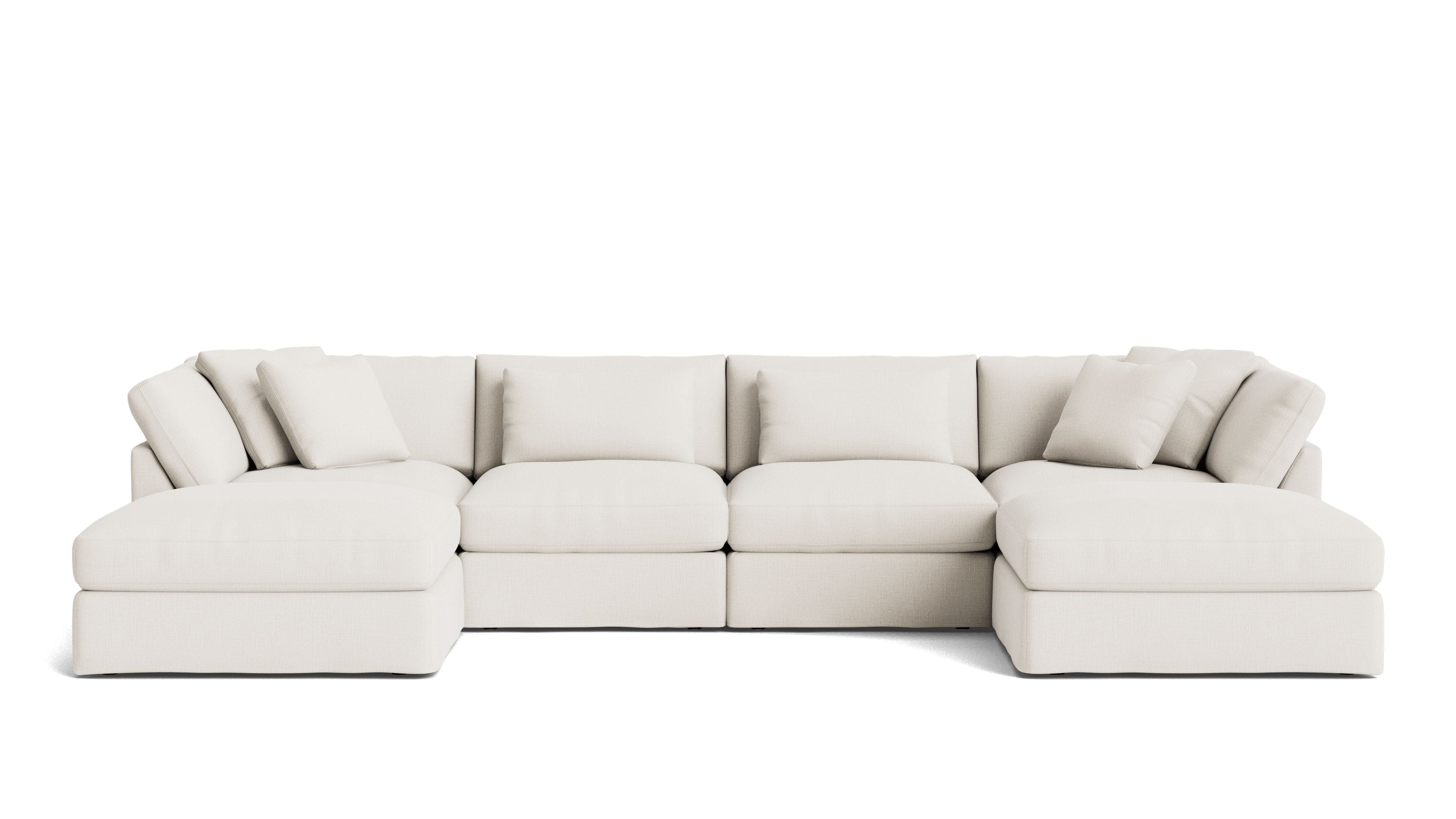 Get Together™ 6-Piece Modular U-Shaped Sectional, Large, Cream Linen
