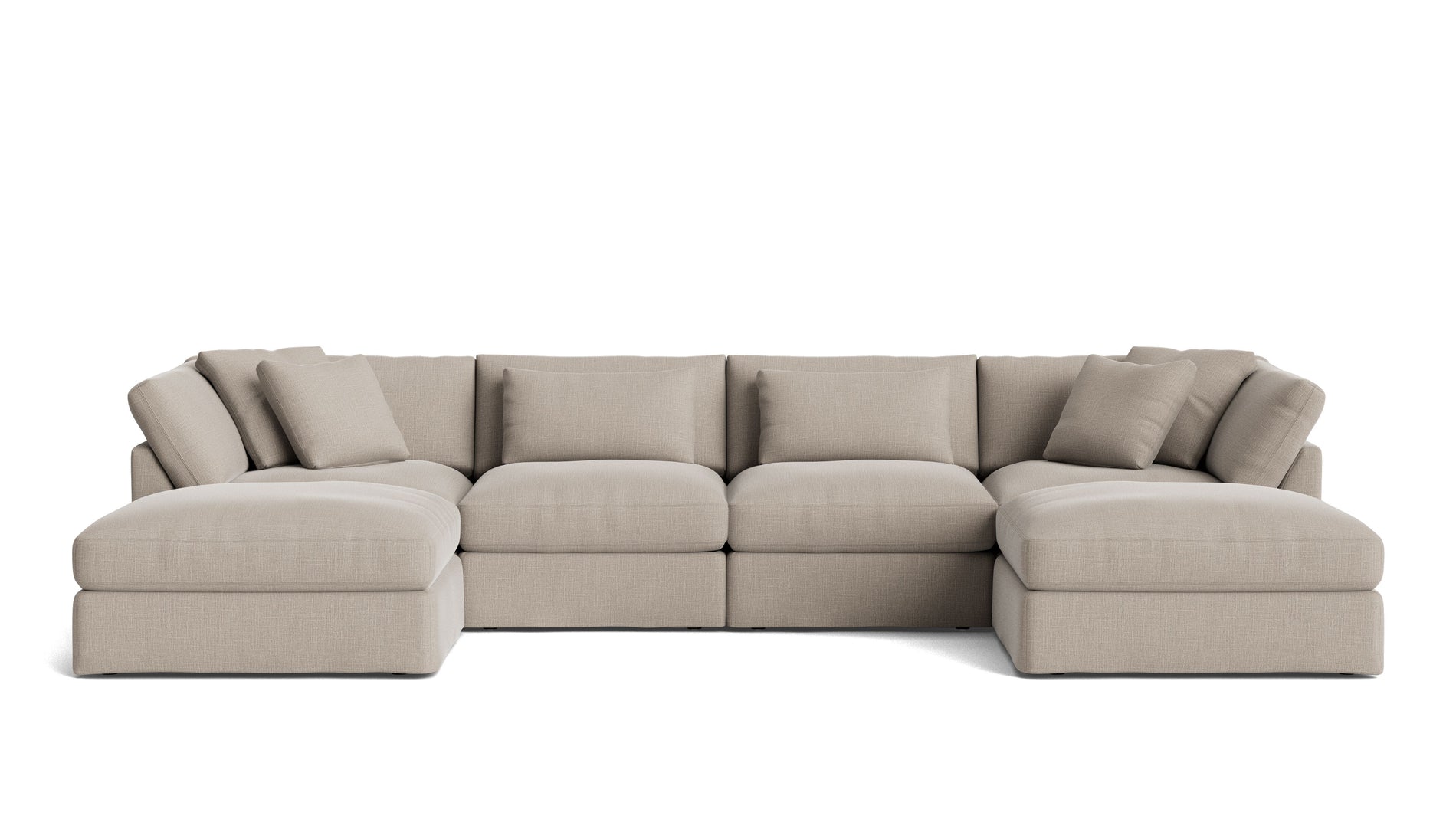 Get Together™ 6-Piece Modular U-Shaped Sectional, Large, Light Pebble_image
