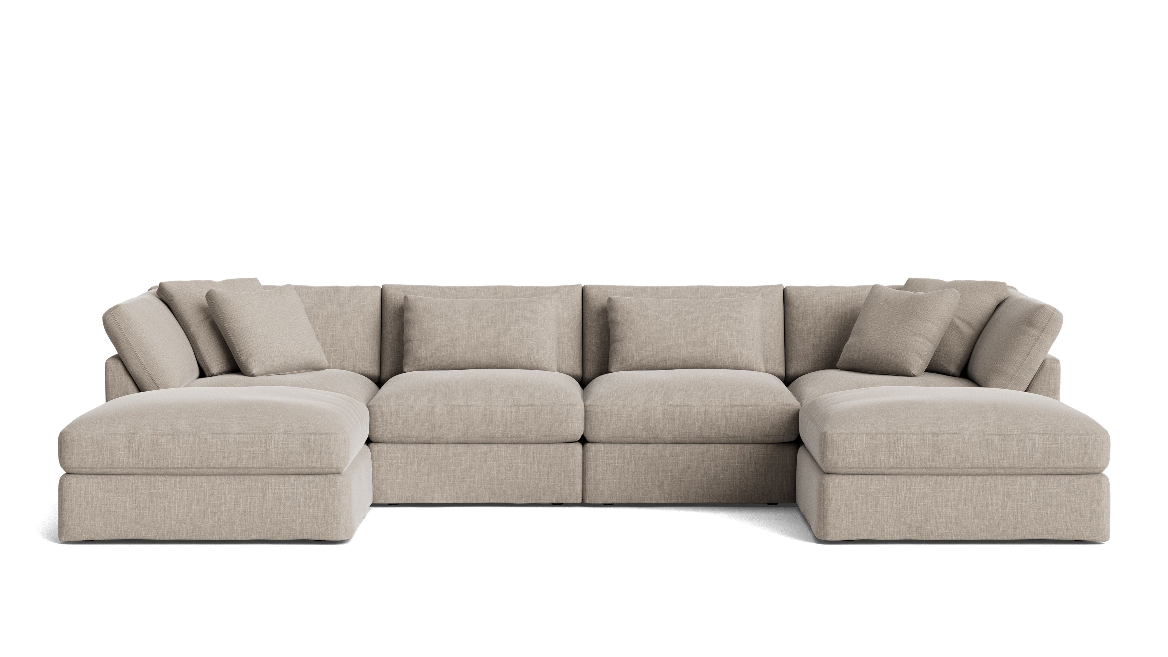 Get Together™ 6-Piece Modular U-Shaped Sectional, Large, Light Pebble