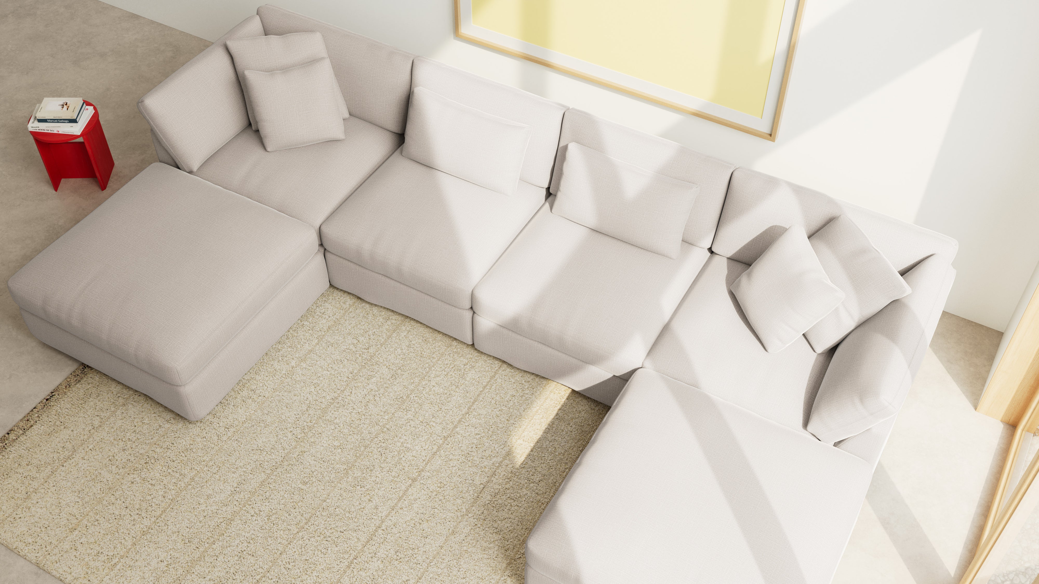 Get Together™ 6-Piece Modular U-Shaped Sectional, Large, Light Pebble