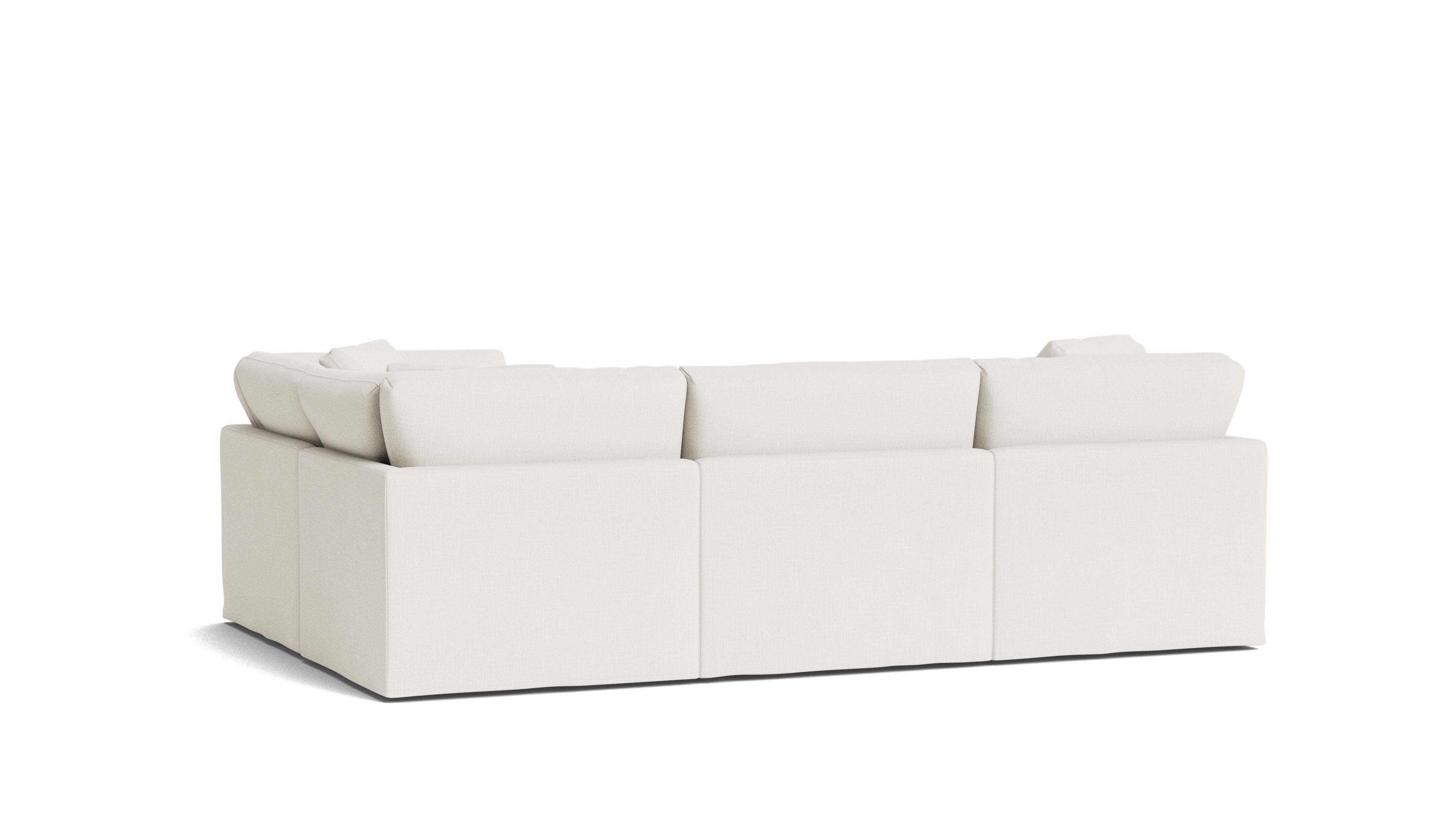 Get Together™ 4 - Piece Modular Sectional Closed, Standard, Cream Linen - Sundays CompanySEC-YJ-043-018