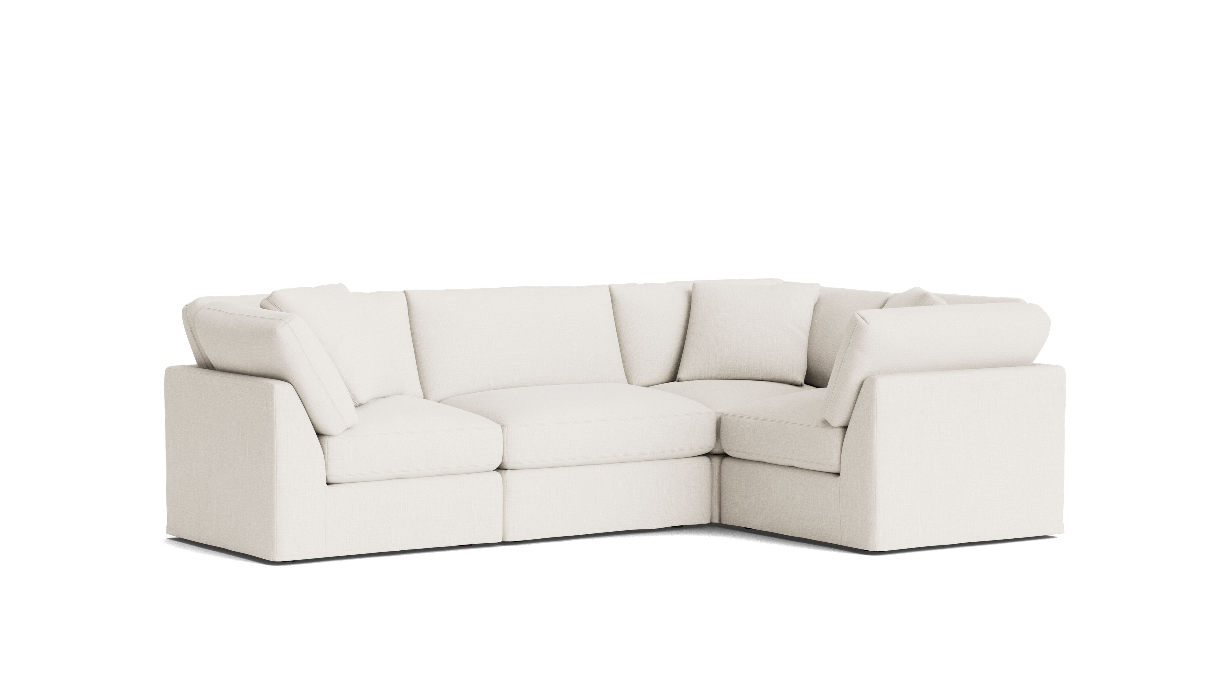 Get Together™ 4 - Piece Modular Sectional Closed, Standard, Cream Linen - Sundays CompanySEC-YJ-043-018