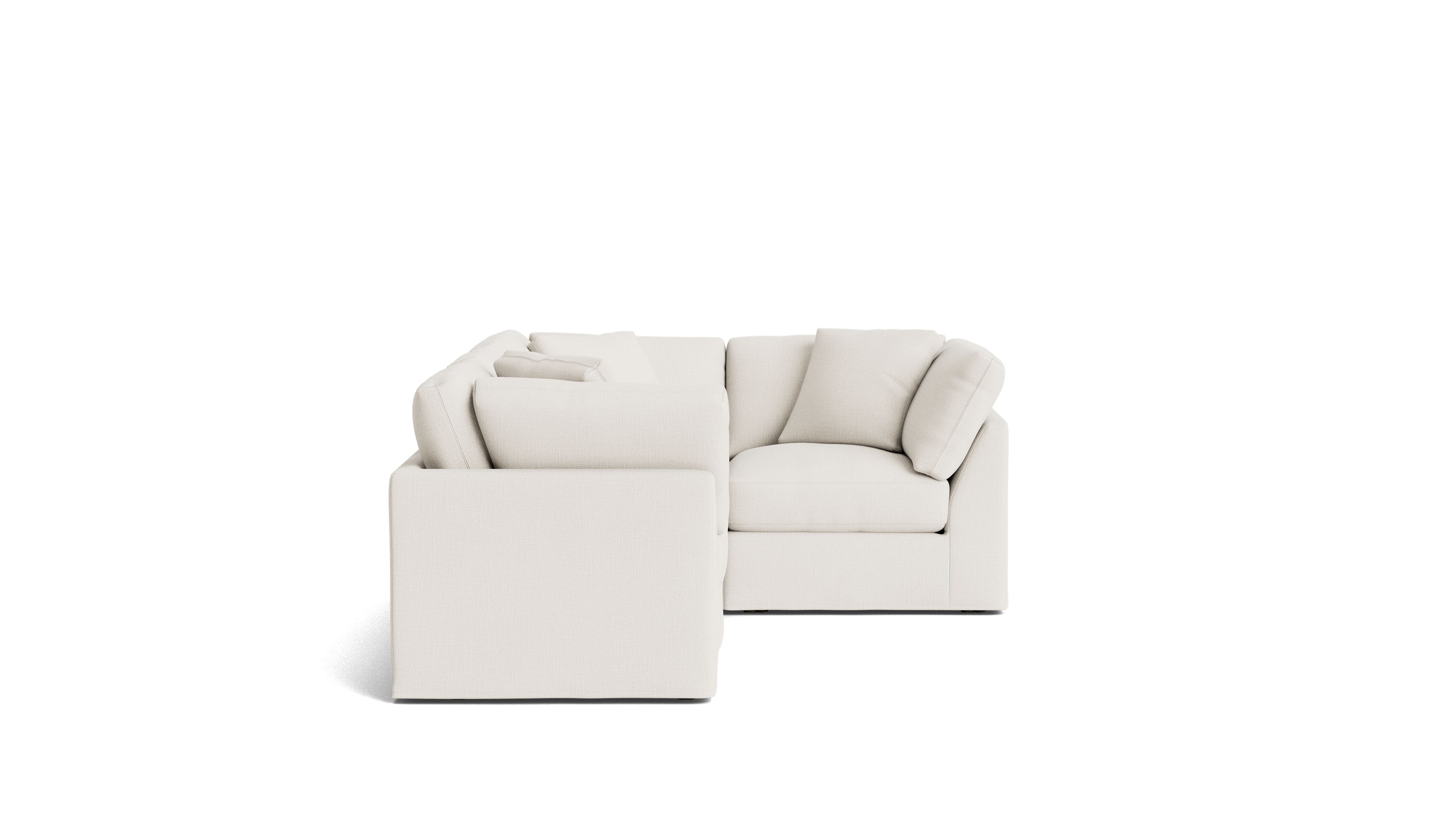 Get Together™ 4 - Piece Modular Sectional Closed, Standard, Cream Linen - Sundays CompanySEC-YJ-043-018