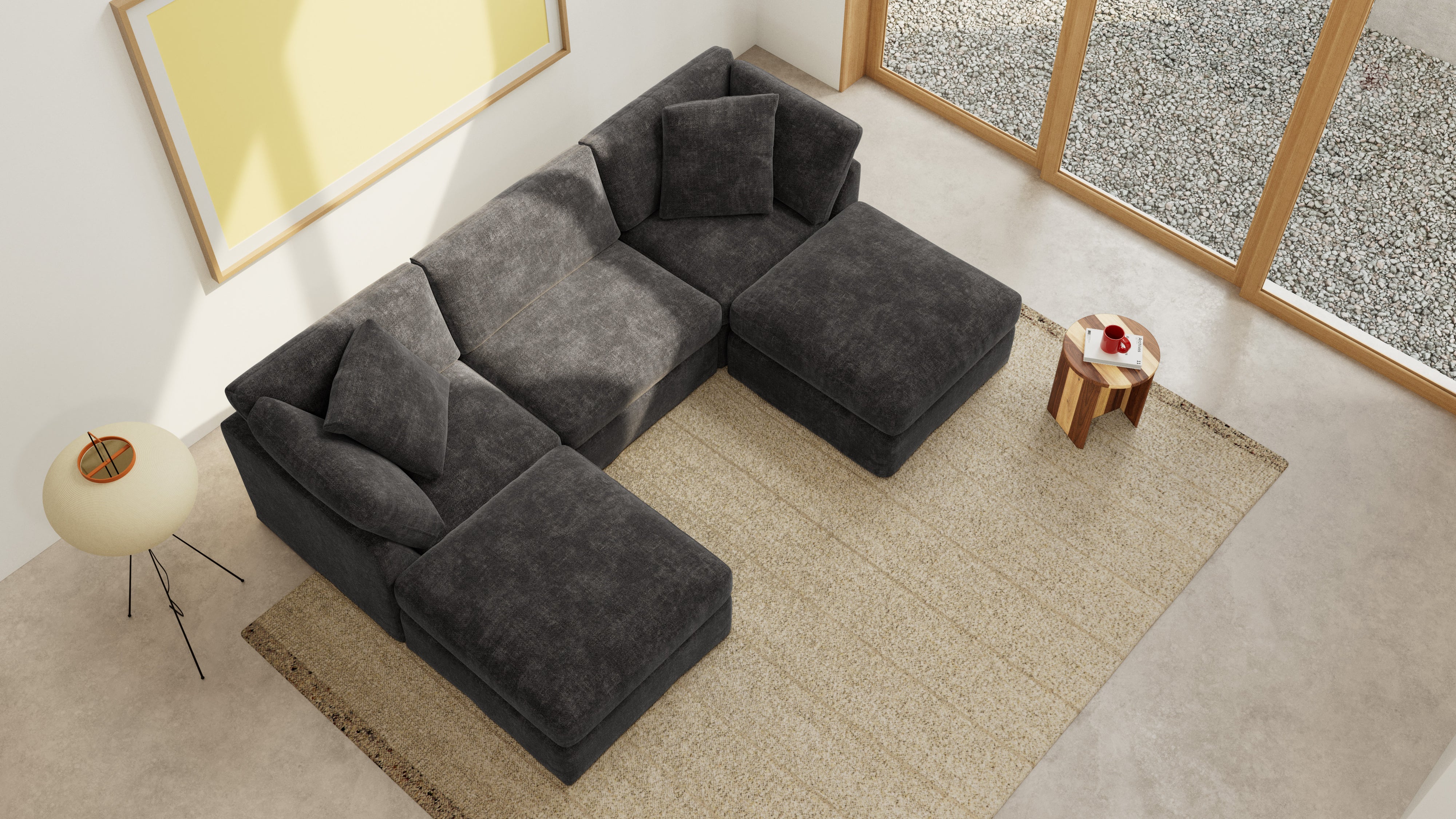 Get Together™ 5 - Piece Modular U - Shaped Sectional, Standard, Truffle - Sundays CompanySEC-YJ-044-003