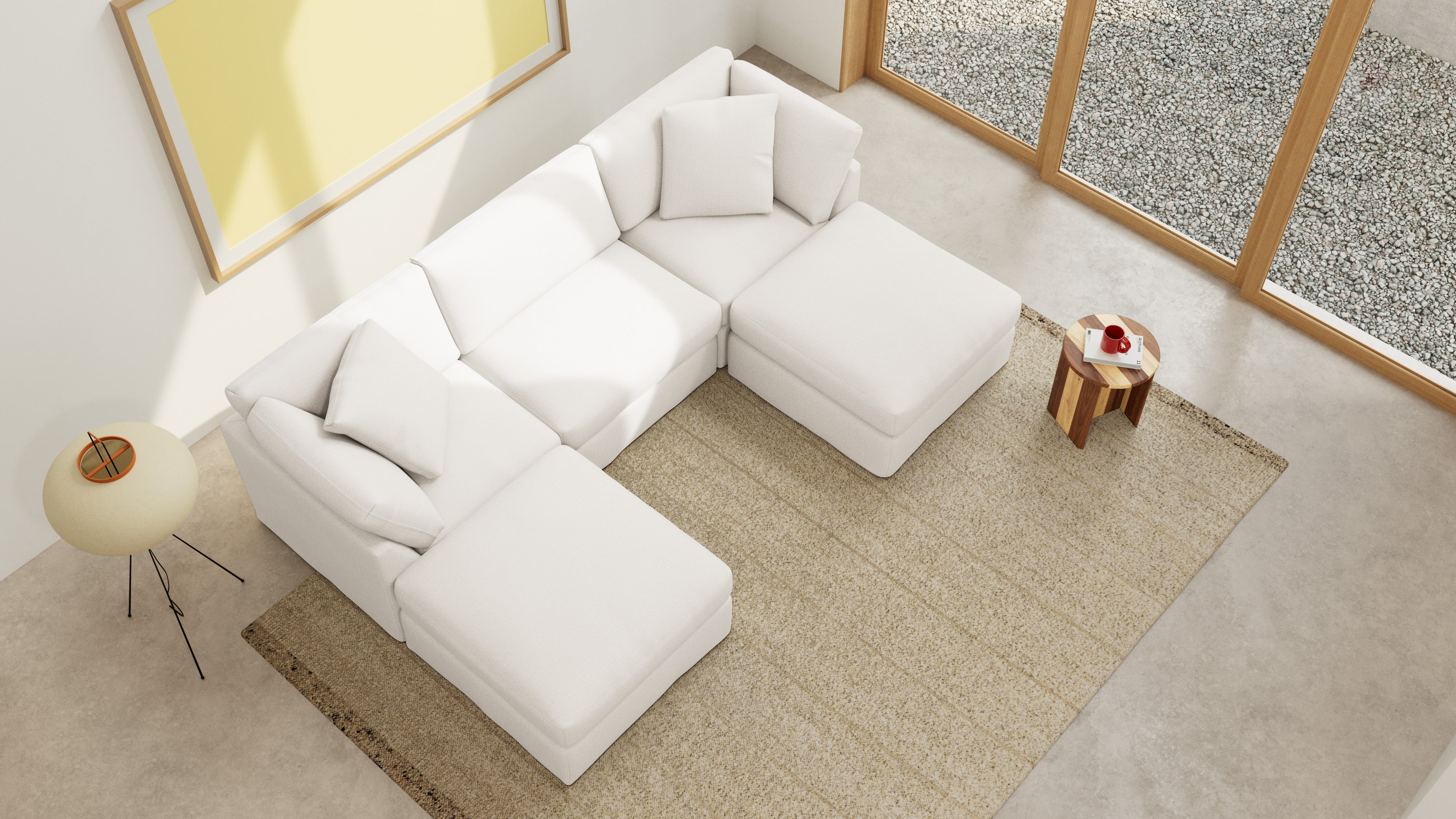 Get Together™ 5-Piece Modular U-Shaped Sectional, Standard, Cream Linen