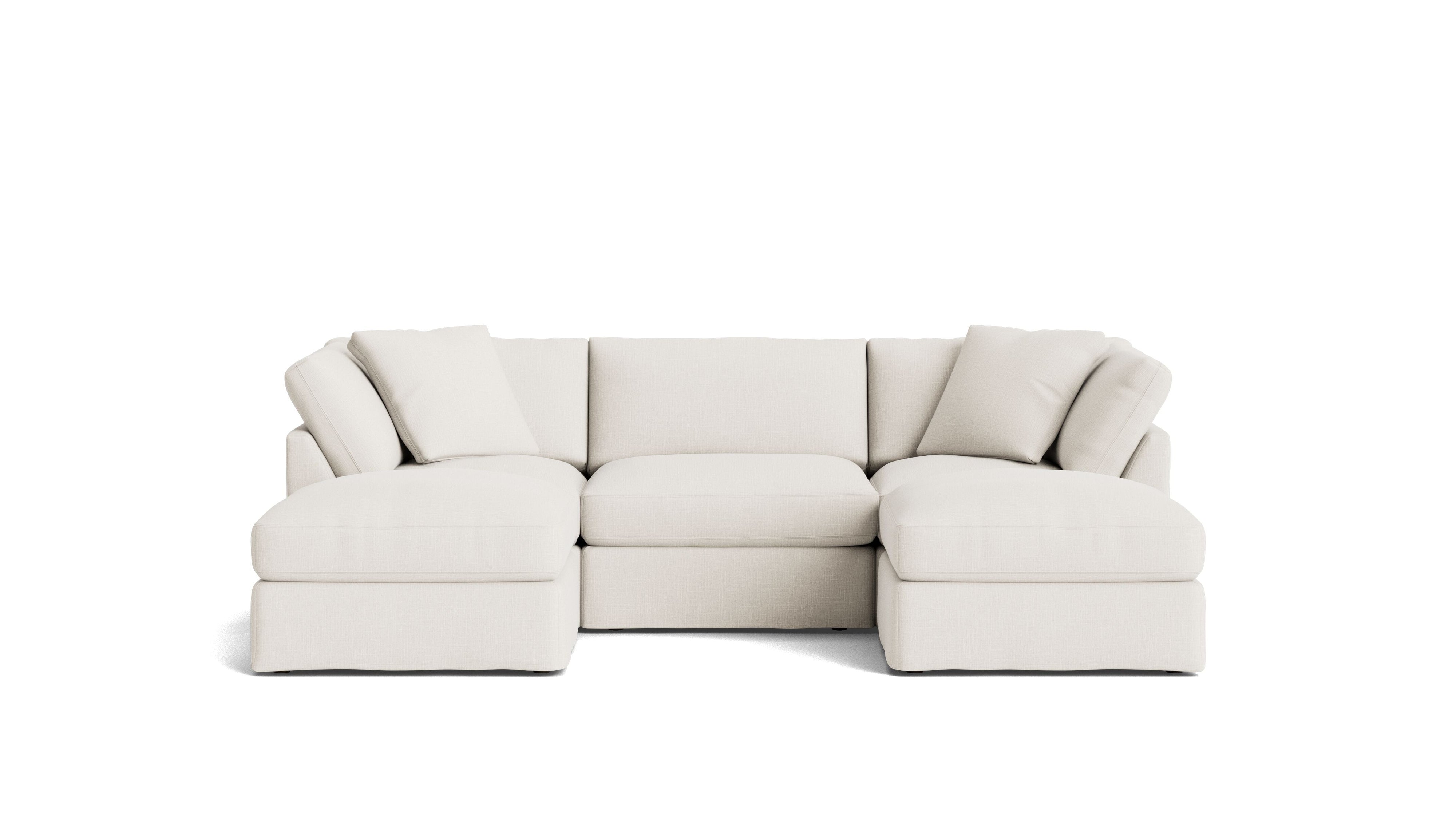 Get Together™ 5-Piece Modular U-Shaped Sectional, Standard, Cream Linen