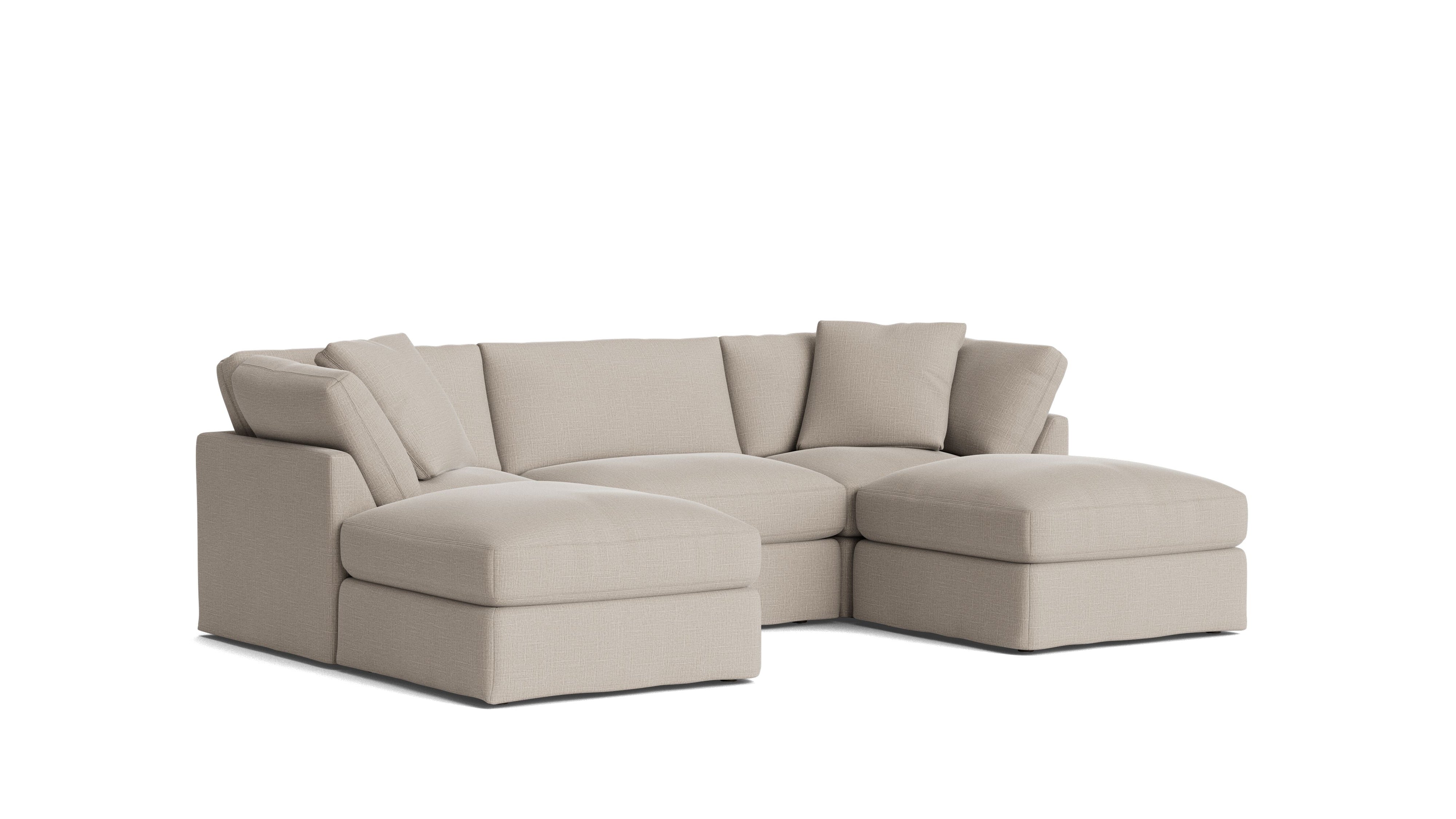 Get Together™ 5 - Piece Modular U - Shaped Sectional, Standard, Light Pebble - Sundays CompanySEC-YJ-044-029
