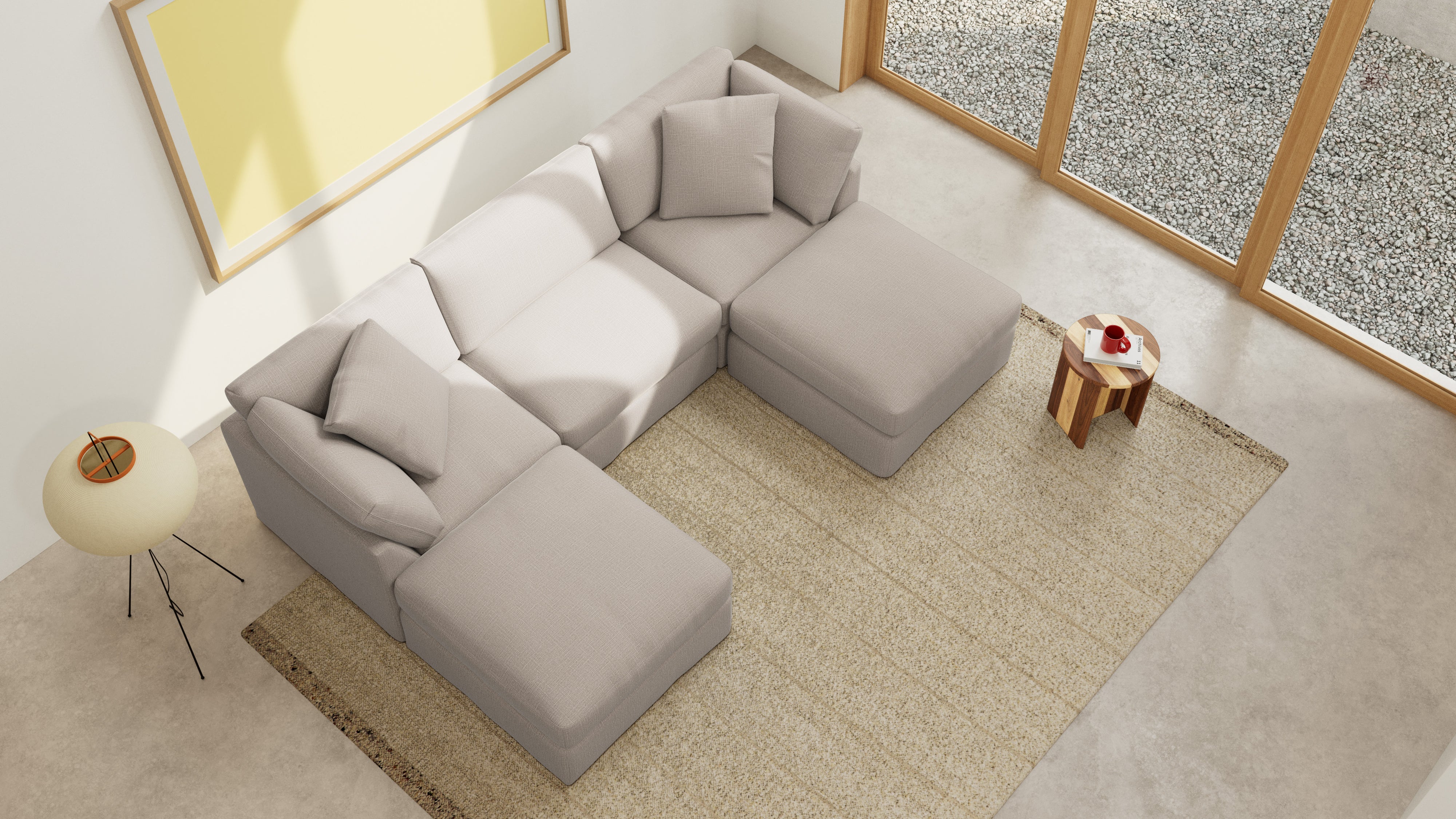Get Together™ 5 - Piece Modular U - Shaped Sectional, Standard, Light Pebble - Sundays CompanySEC-YJ-044-029