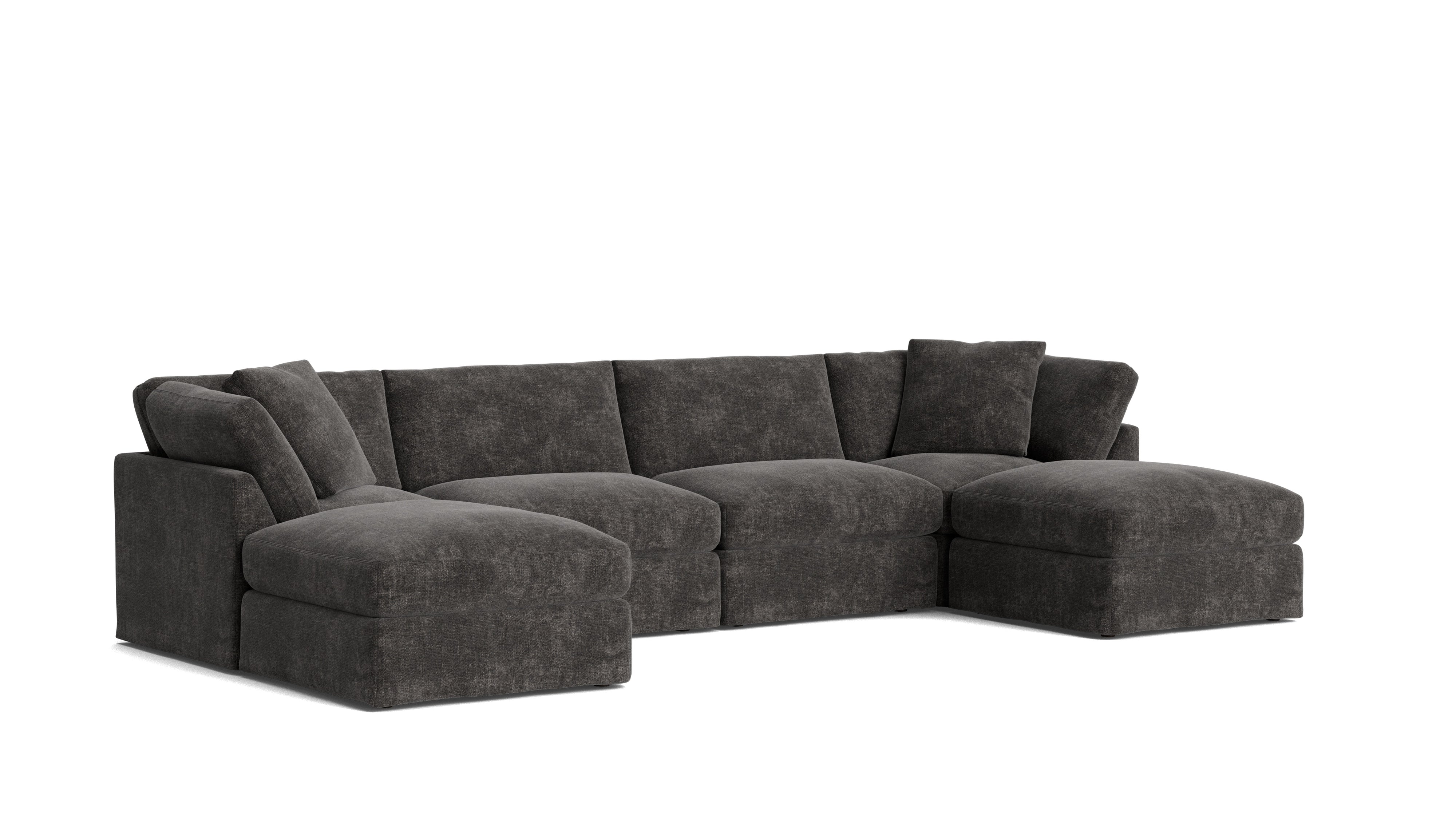 Get Together™ 6 - Piece Modular U - Shaped Sectional, Standard, Truffle - Sundays CompanySEC-YJ-045-003