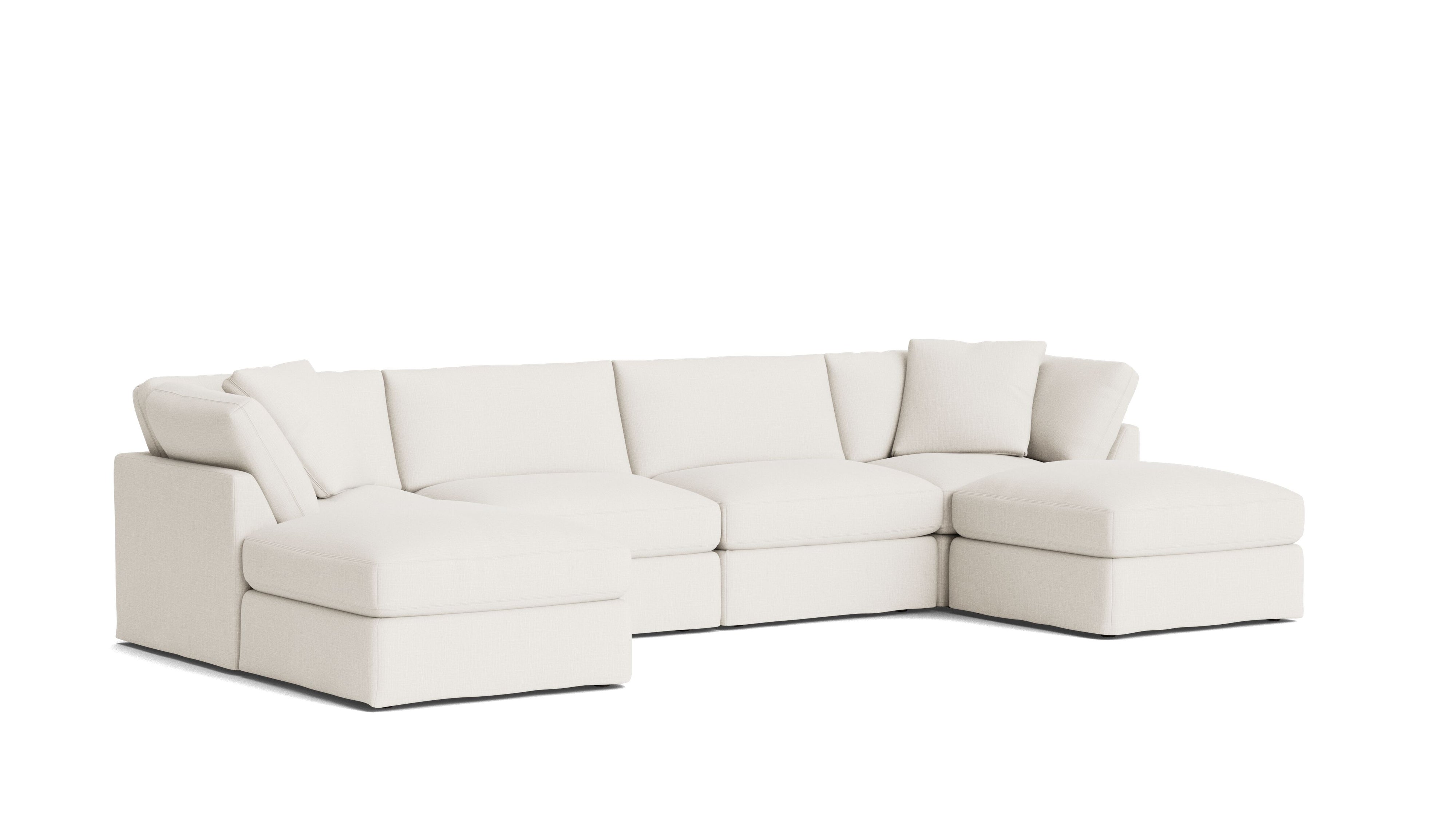 Get Together™ 6 - Piece Modular U - Shaped Sectional, Standard, Cream Linen - Sundays CompanySEC-YJ-045-018