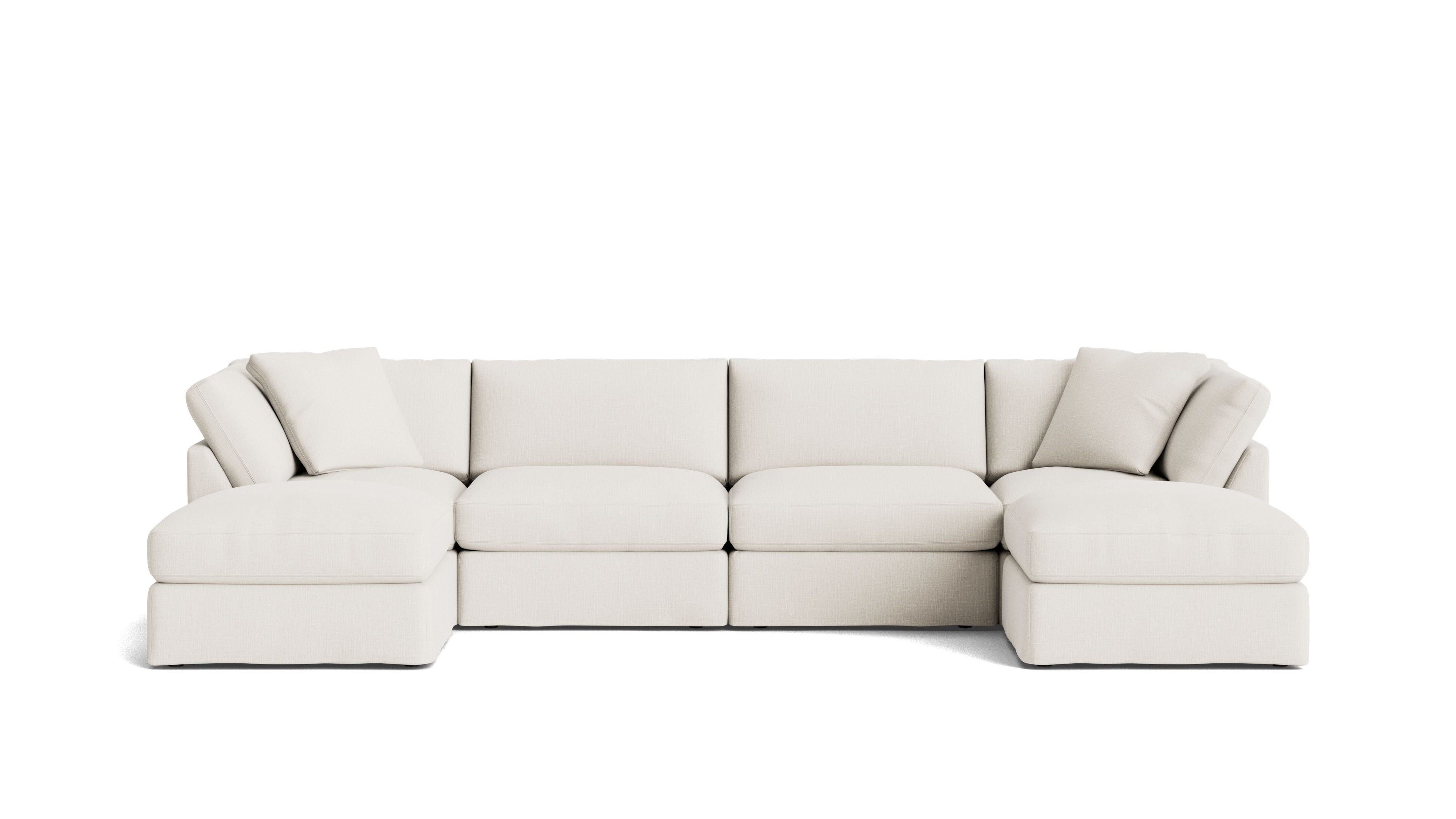 Get Together™ 6-Piece Modular U-Shaped Sectional, Standard, Cream Linen