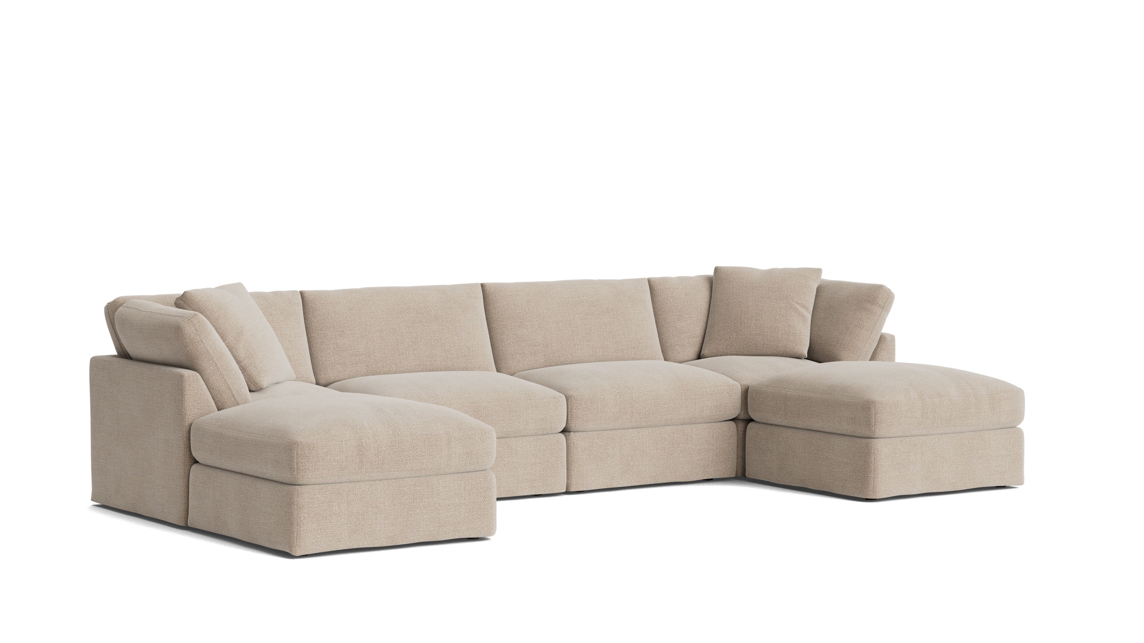 Get Together™ 6 - Piece Modular U - Shaped Sectional, Standard, Champagne - Sundays CompanySEC-YJ-045-041