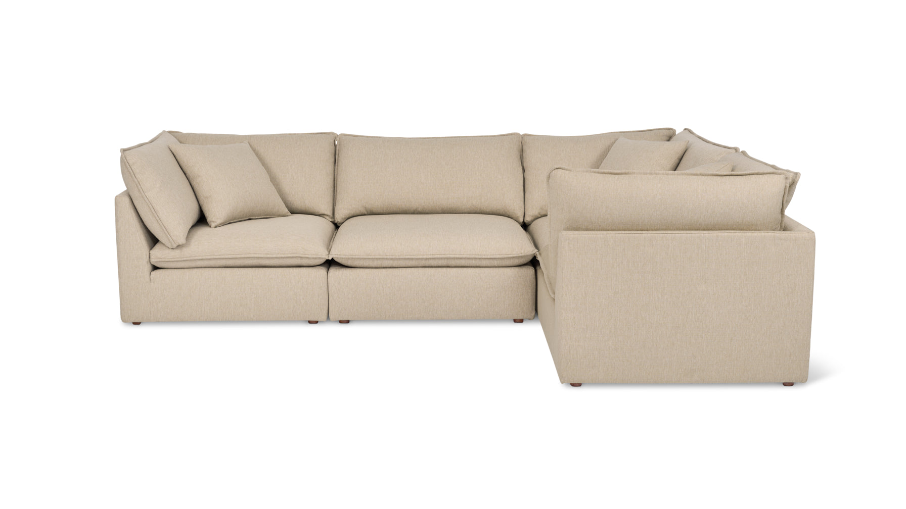 Chill Time 4-Piece Modular Sectional Closed, Biscuit - Image 1