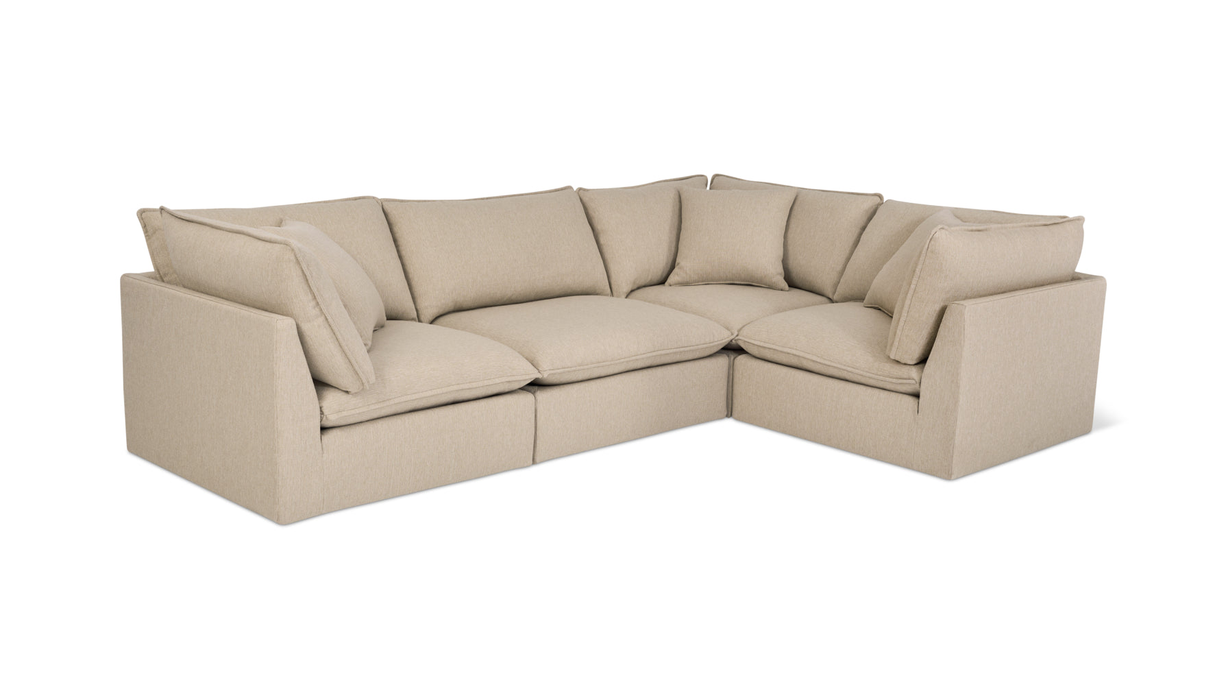 Chill Time 4-Piece Modular Sectional Closed, Biscuit - Image 2