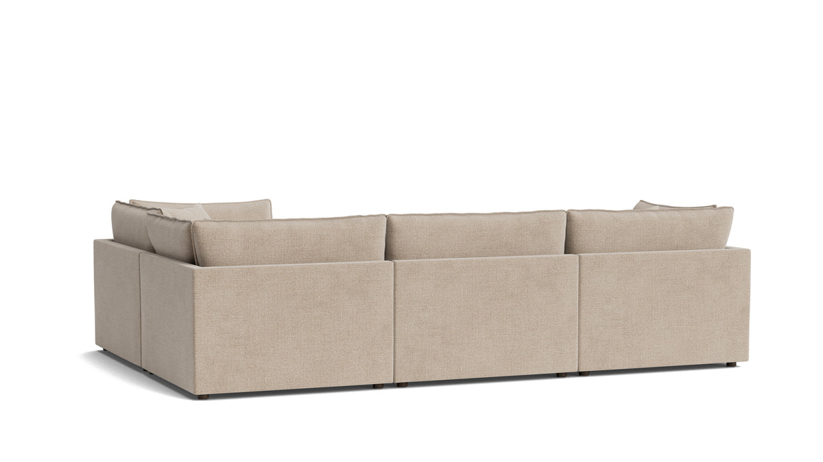 Chill Time 4-Piece Modular Sectional Closed, Champagne — alternate view