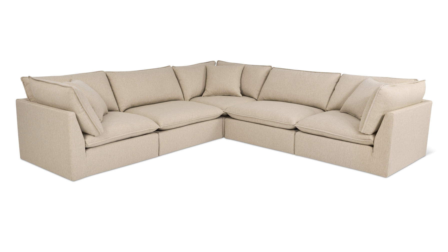 Chill Time 5-Piece Modular Sectional Closed, Biscuit - Image 2