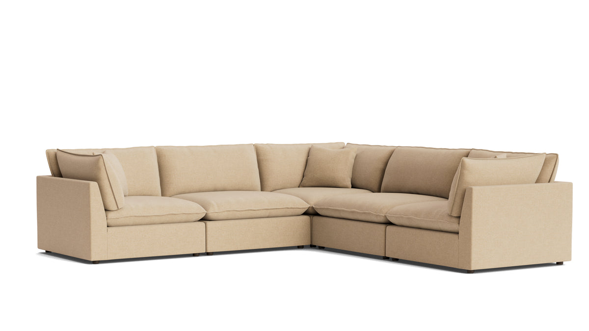 Chill Time 5-Piece Modular Sectional Closed, Hazelnut — alternate view