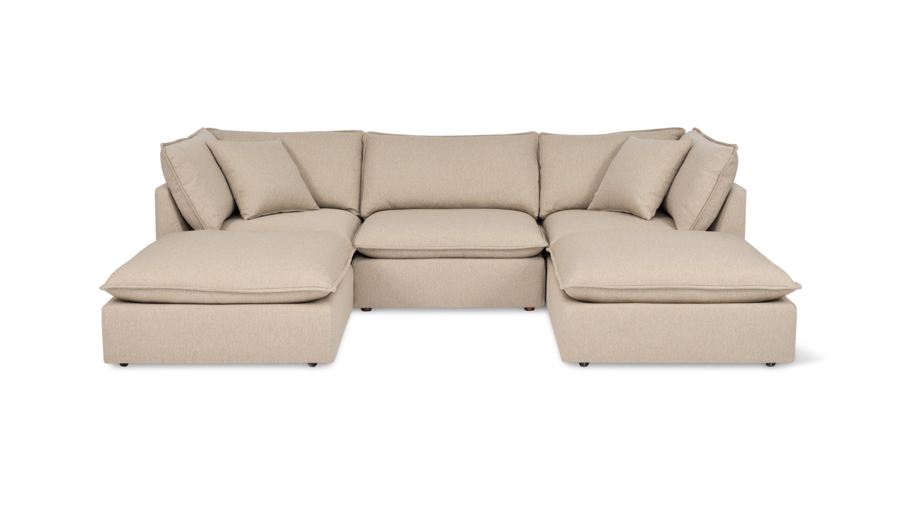 Chill Time 5-Piece Modular U-Shaped Sectional, Biscuit - Image 1