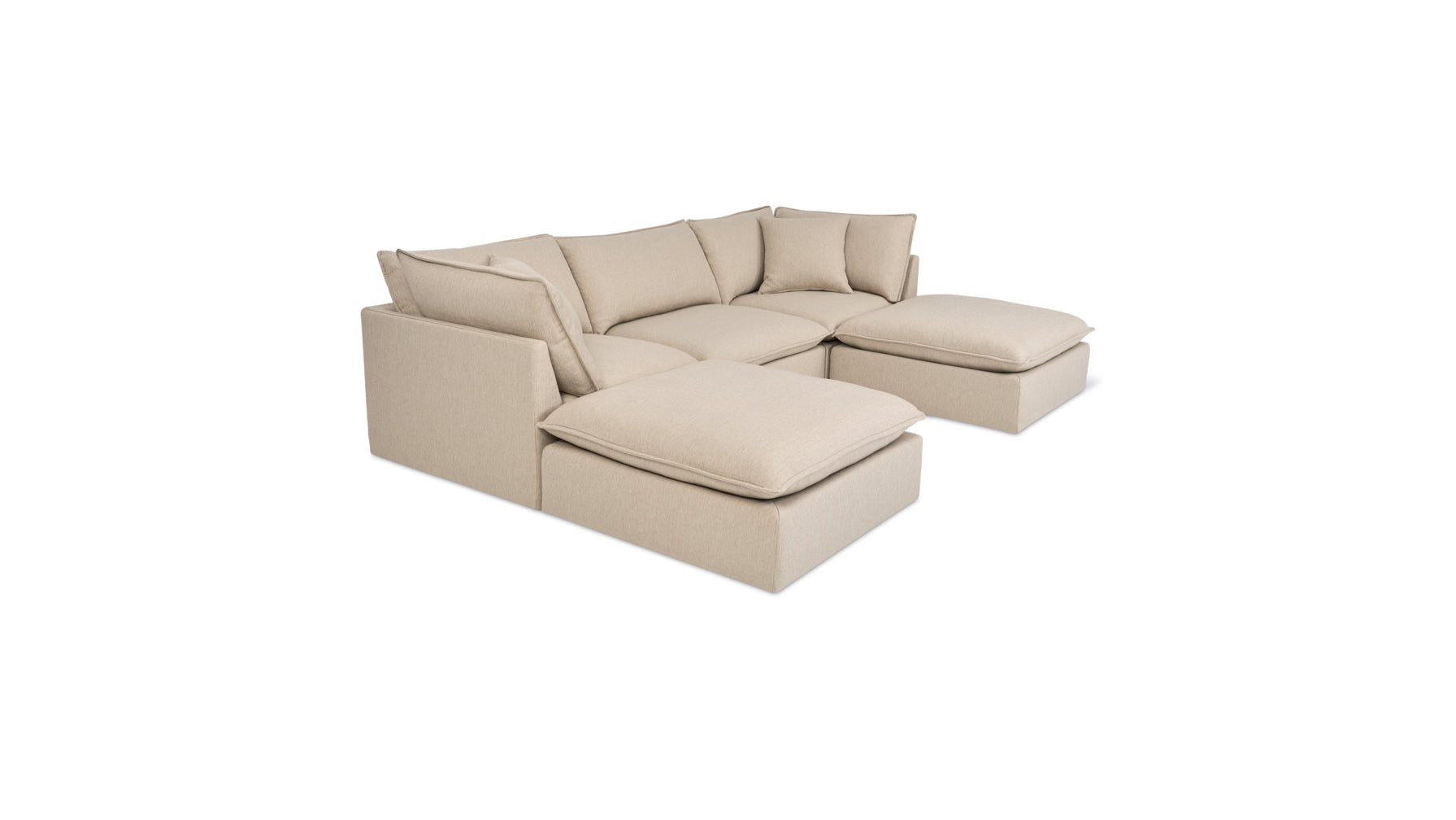 Chill Time 5-Piece Modular U-Shaped Sectional, Biscuit - Image 2