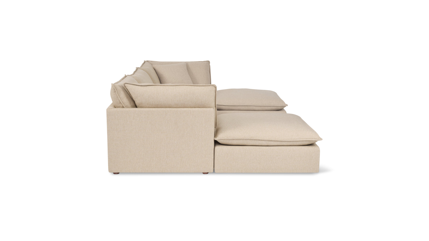 Chill Time 5-Piece Modular U-Shaped Sectional, Biscuit - Image 3