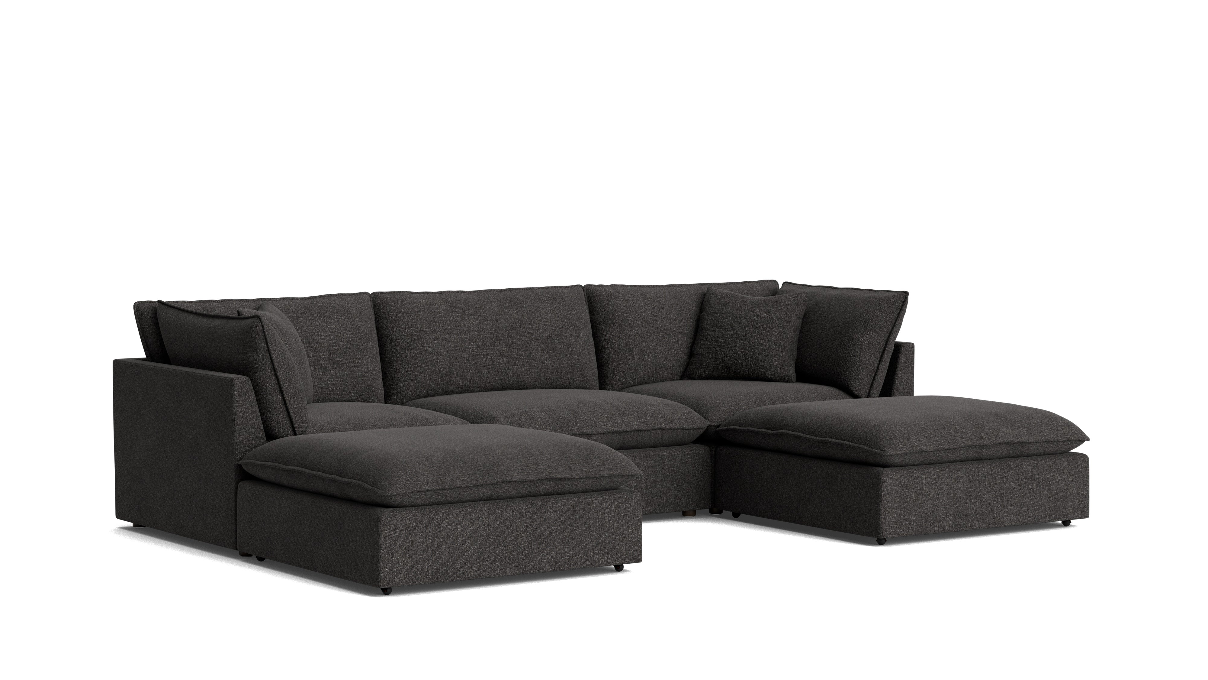 Chill Time 5 - Piece Modular U - Shaped Sectional, Dark Shadow - Sundays CompanySEC-YJ-053-025