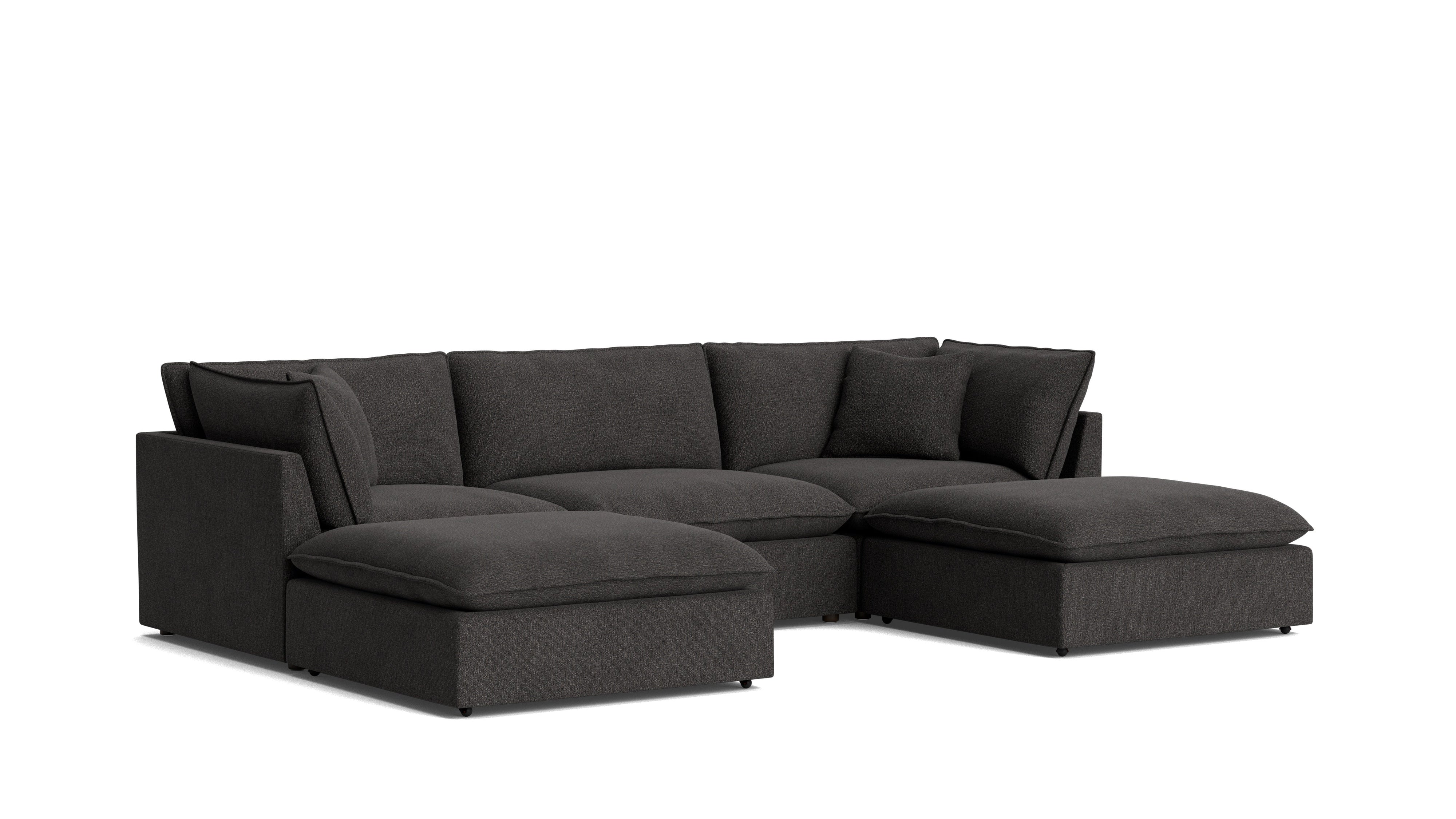 Chill Time 5-Piece Modular U-Shaped Sectional, Dark Shadow