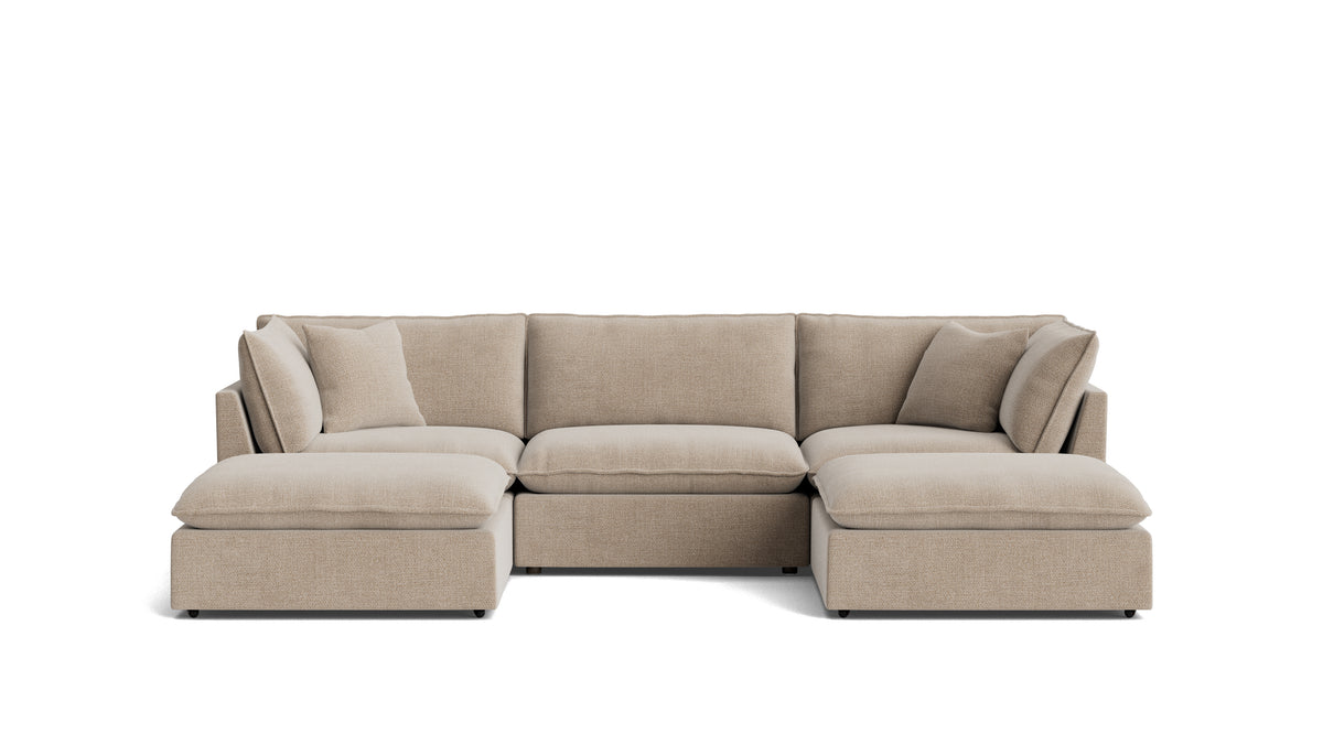 Chill Time 5-Piece Modular U-Shaped Sectional, Champagne