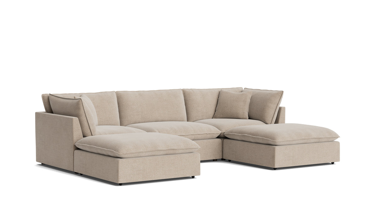 Chill Time 5-Piece Modular U-Shaped Sectional, Champagne
