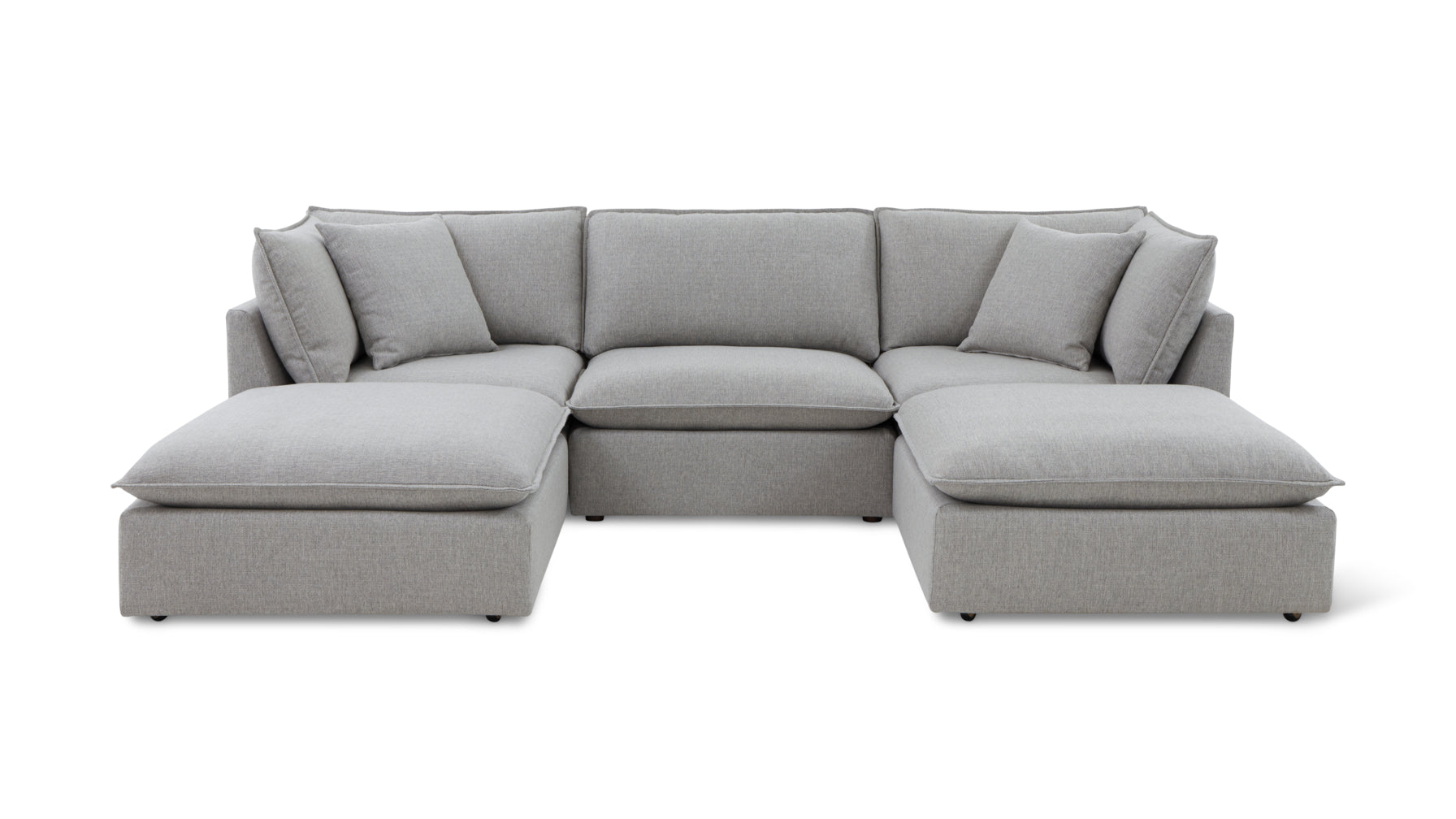 Chill Time 5-Piece Modular U-Shaped Sectional, Heather - Image 1