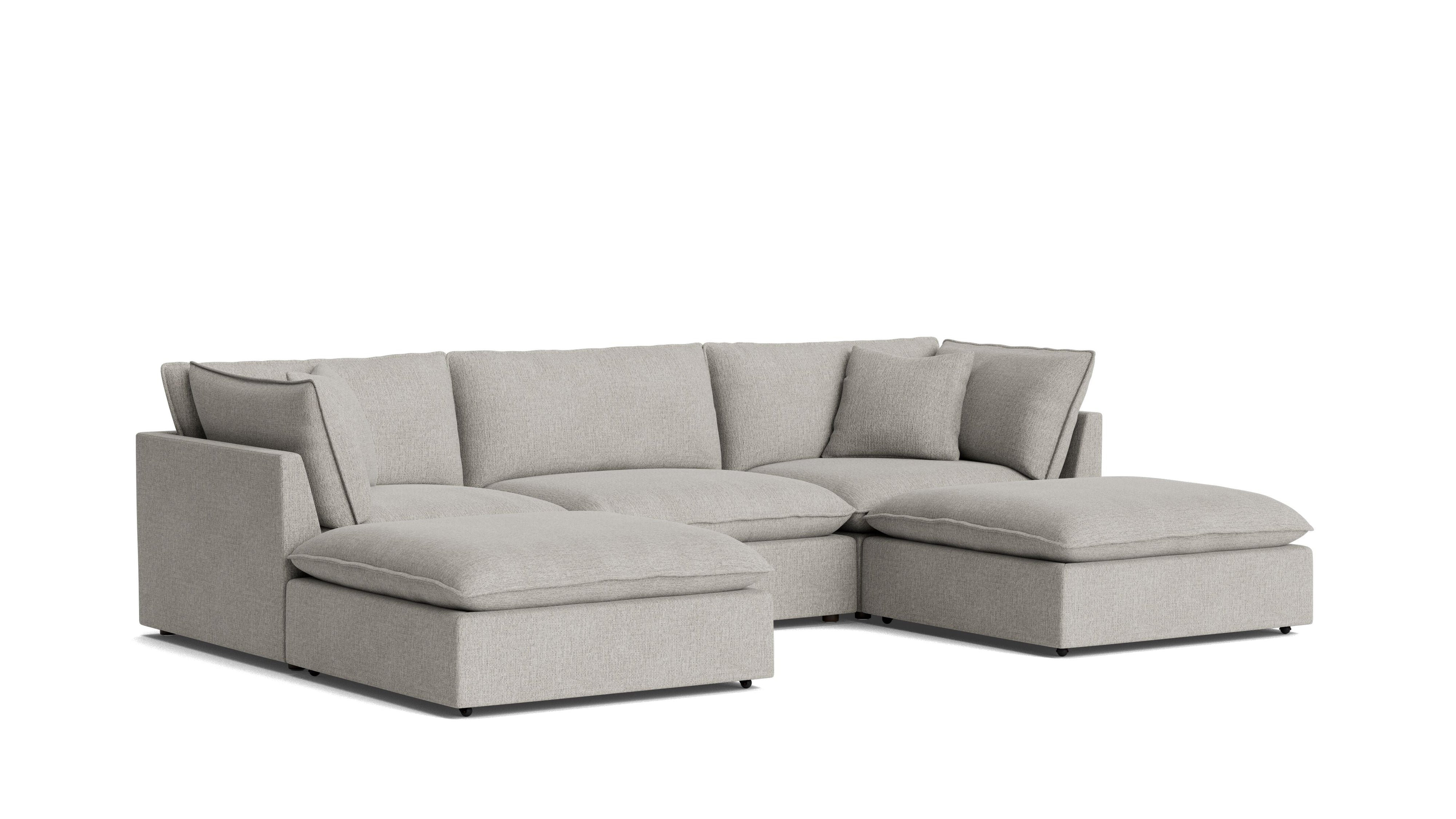 Chill Time 5-Piece Modular U-Shaped Sectional, Heather