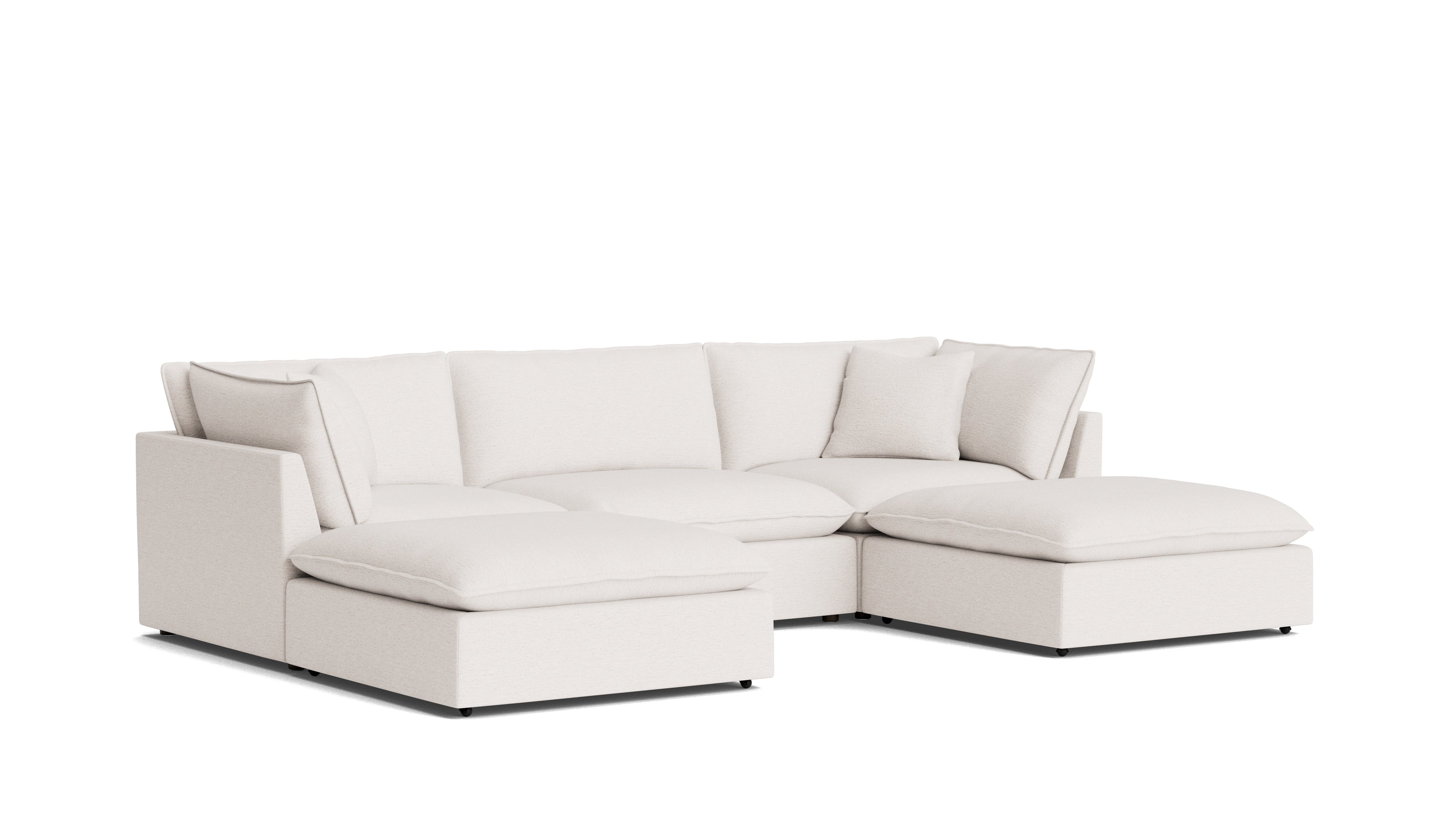 Chill Time 5-Piece Modular U-Shaped Sectional, Nomad Snow