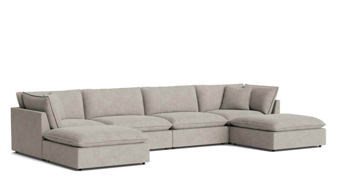Chill Time 6-Piece Modular U-Shaped Sectional, Oatmeal