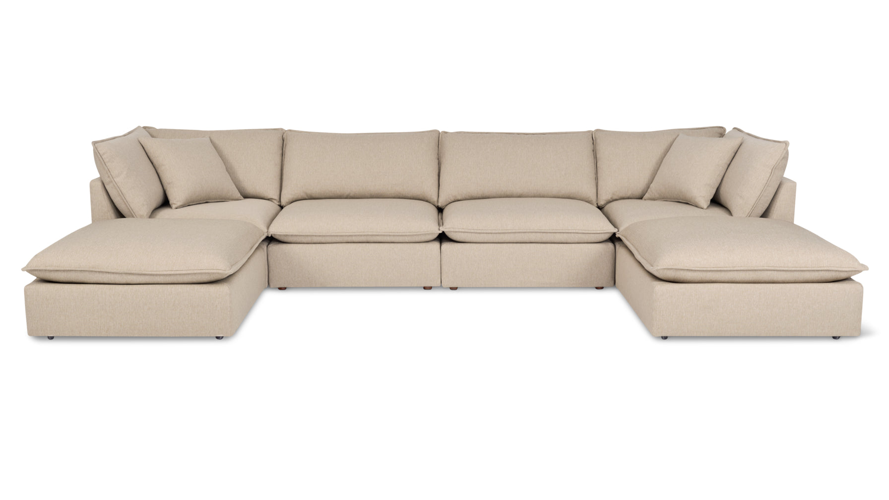 Chill Time 6-Piece Modular U-Shaped Sectional, Biscuit - Image 1