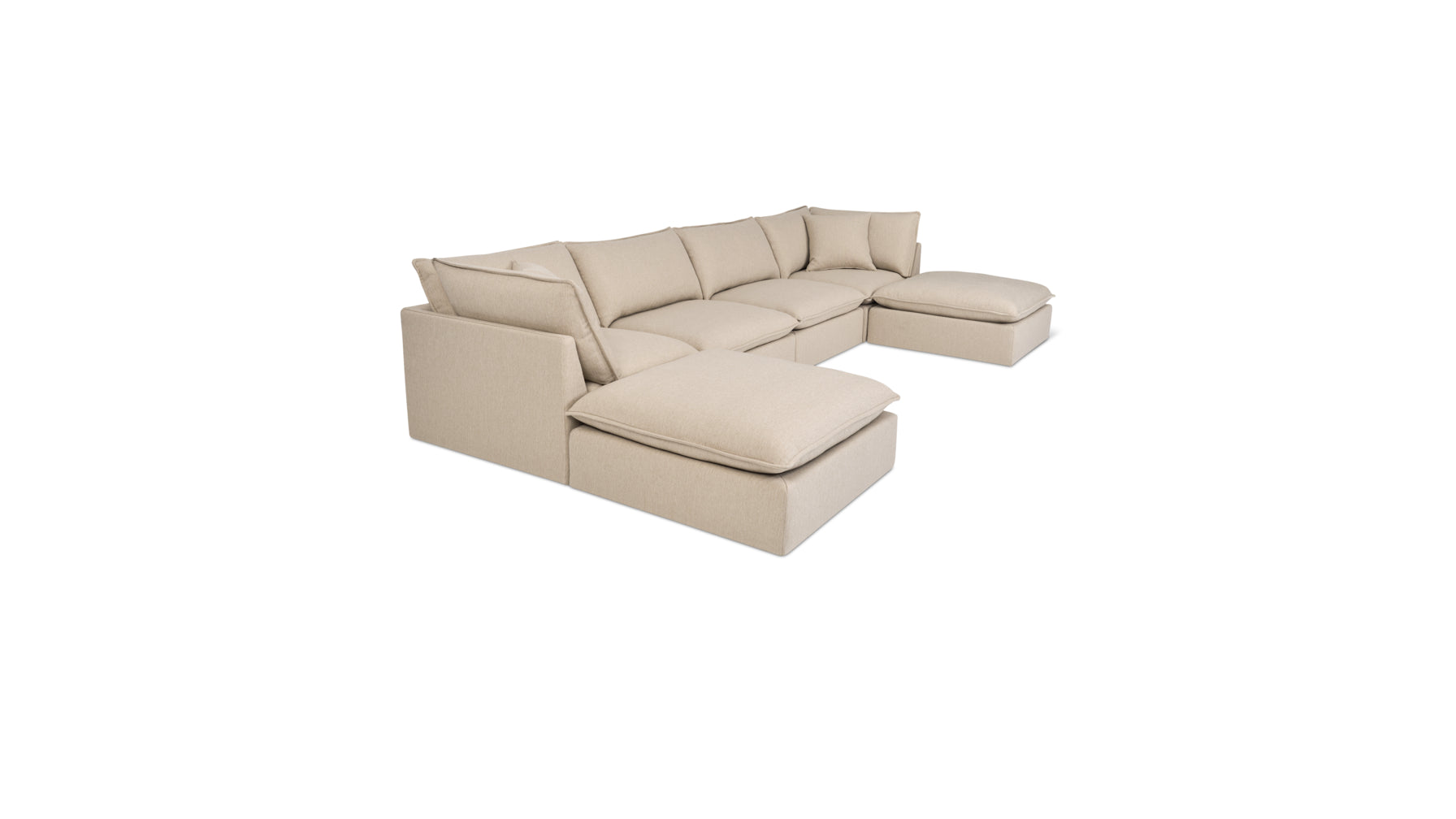 Chill Time 6-Piece Modular U-Shaped Sectional, Biscuit - Image 3