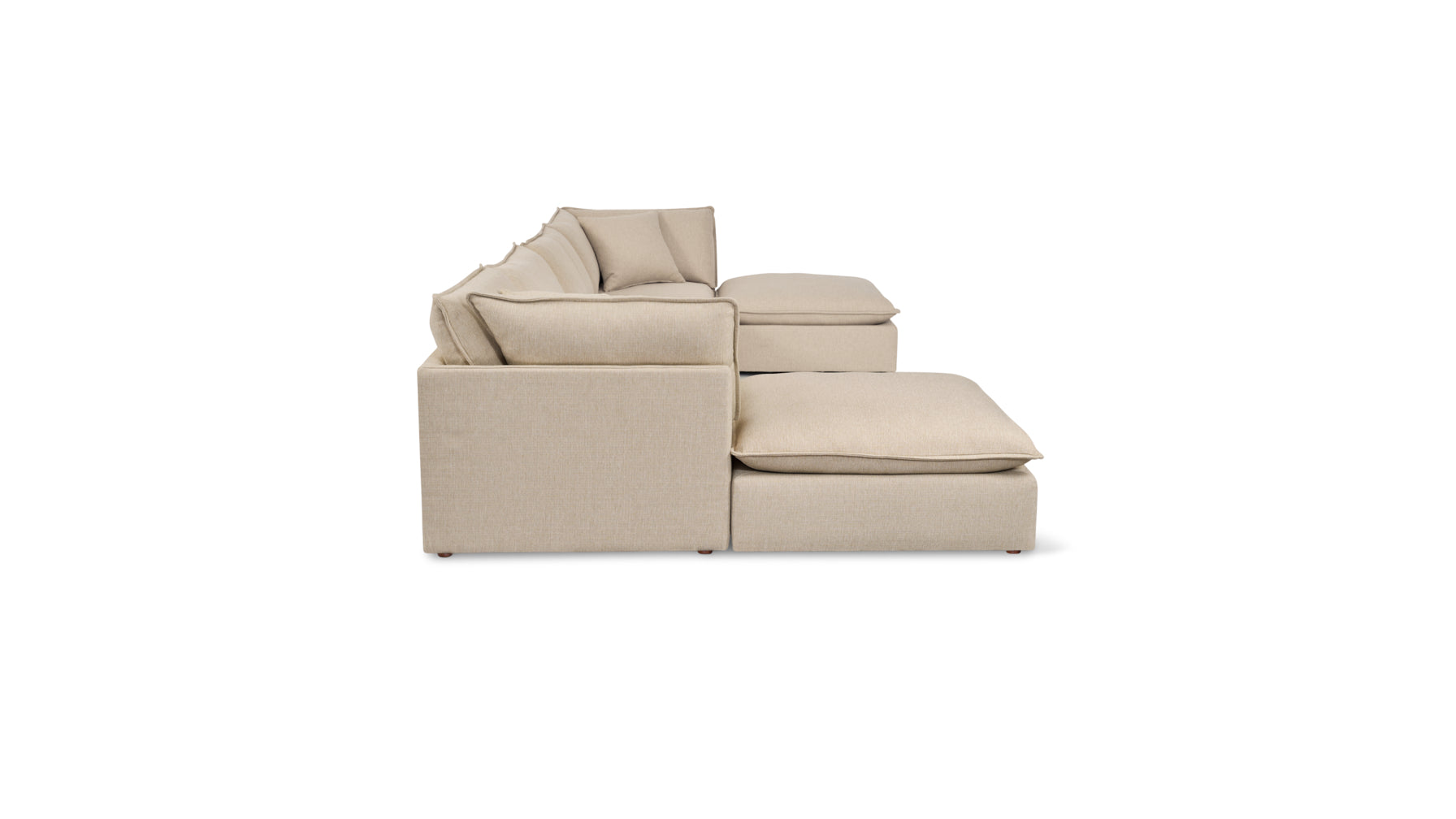 Chill Time 6-Piece Modular U-Shaped Sectional, Biscuit - Image 4