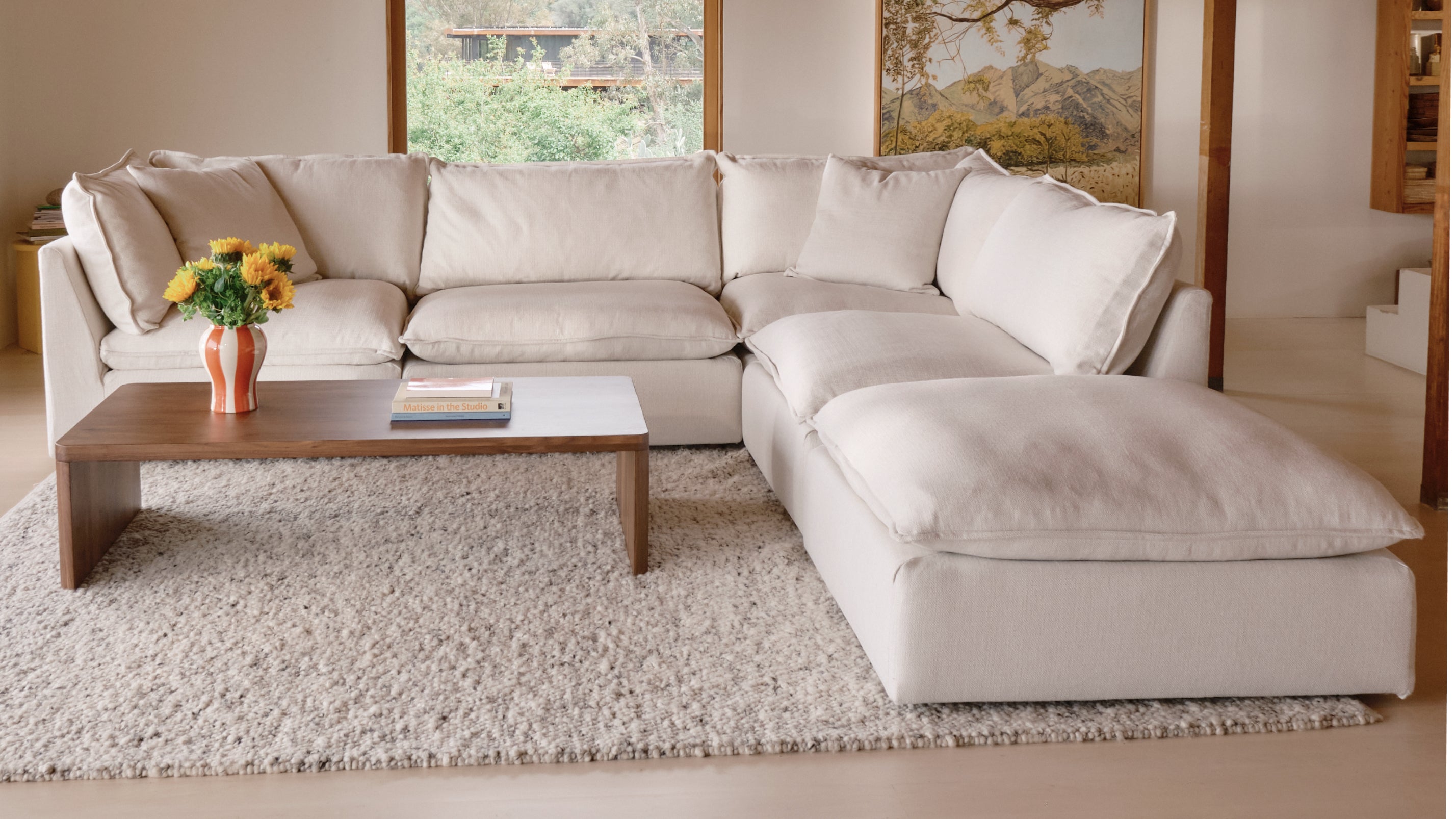 Chill Time 6-Piece Modular U-Shaped Sectional, Birch