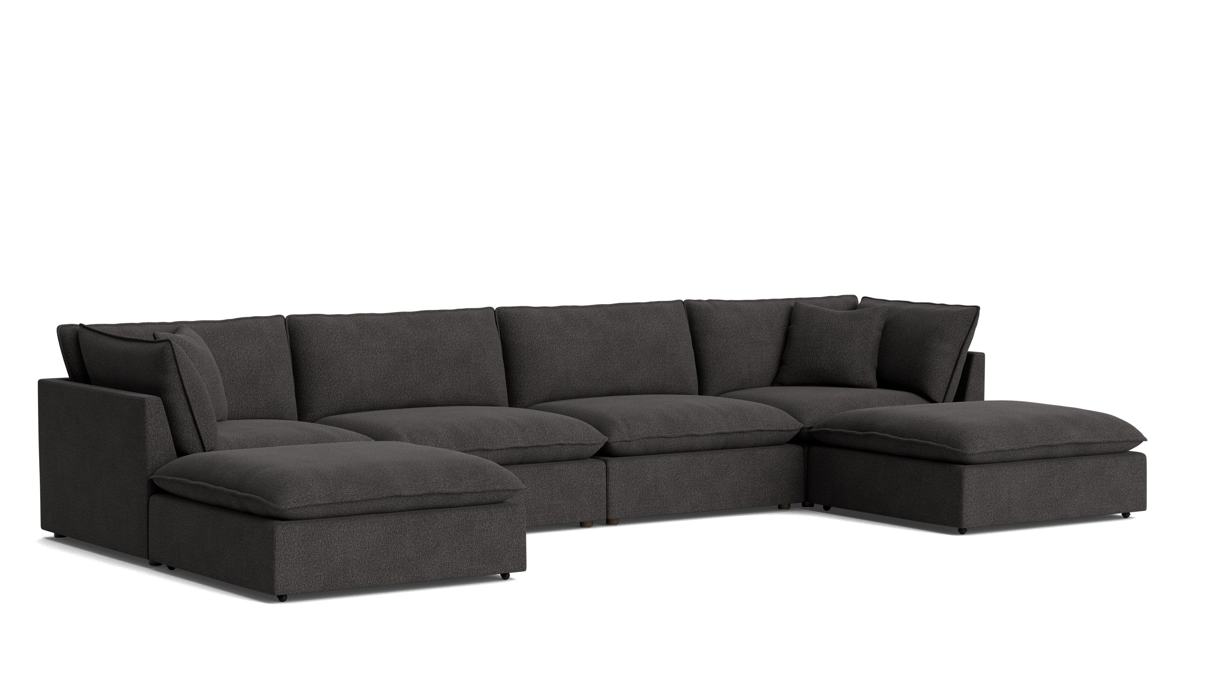 Chill Time 6 - Piece Modular U - Shaped Sectional, Dark Shadow - Sundays CompanySEC-YJ-054-025
