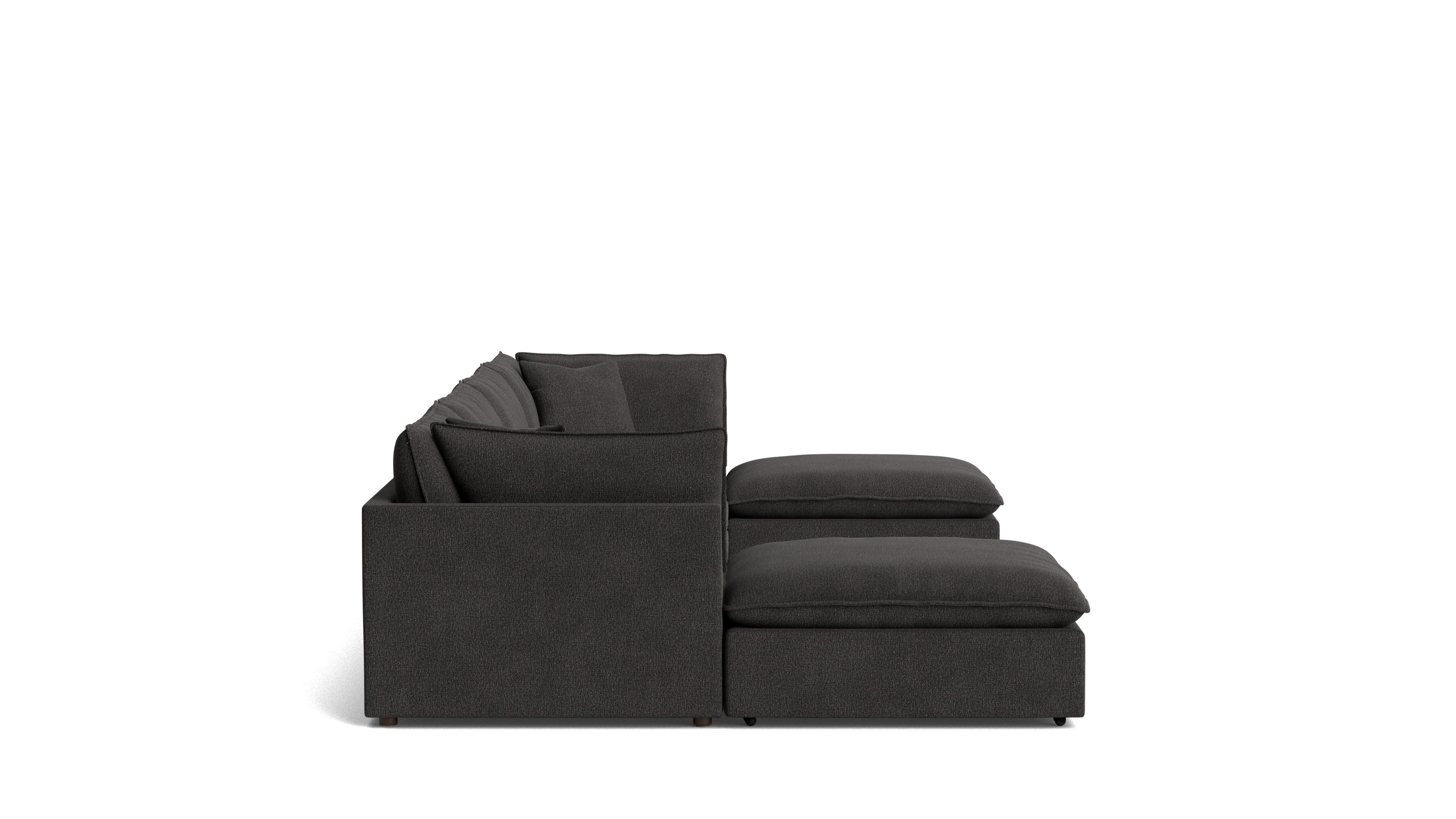 Chill Time 6-Piece Modular U-Shaped Sectional, Dark Shadow