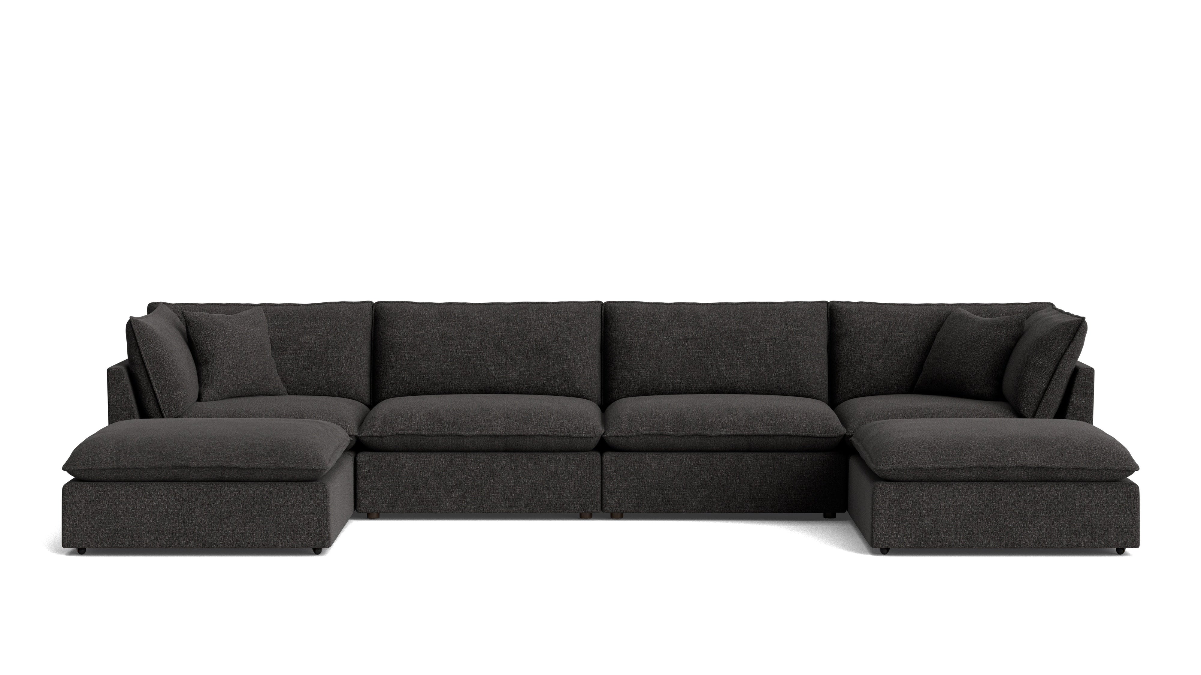 Chill Time 6-Piece Modular U-Shaped Sectional, Dark Shadow